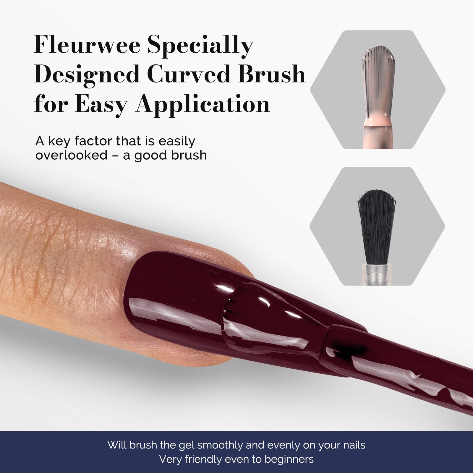 Fleurwee HEMA-Free & HPMA-Free & TPO-Free Gel Polish 2Pcs Rose Red&Bordeaux Red Brown-P02+P29