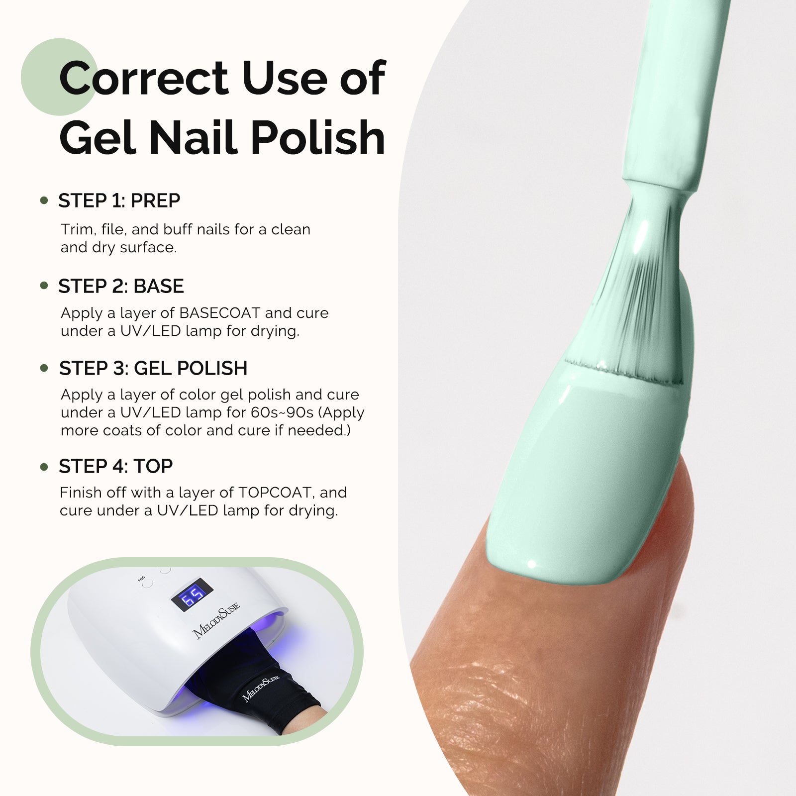 HEMA-Free Gel Nail Polish 0.5 fl oz/15ml - K0840 Thick Light Mint Green