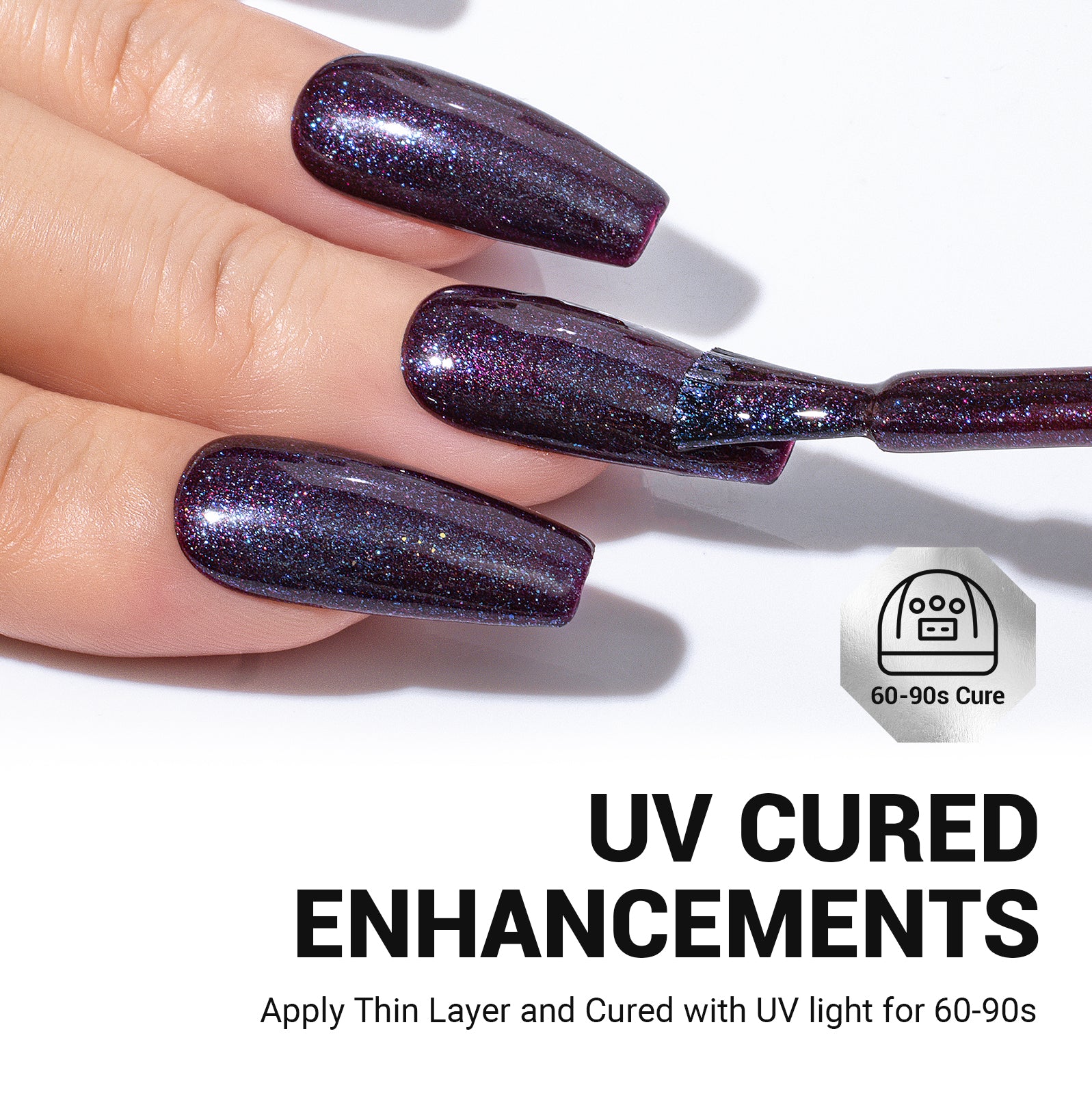 Z035 Universe Purple Glitter - TPO-Free Thick Gel Nail Polish(15ml)