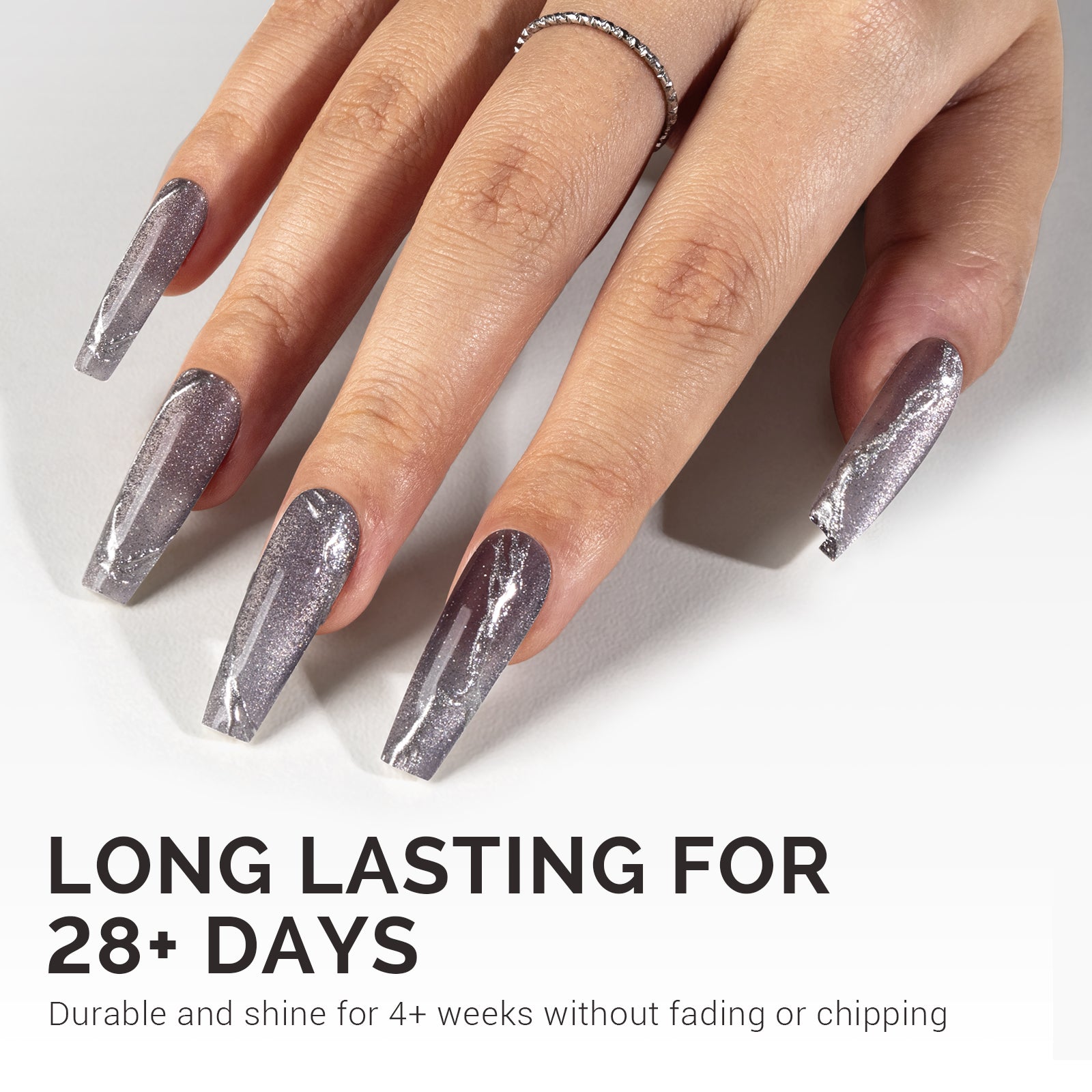 Jeweliver Cat Eye Gel Nail Polish 0.5 fl oz/15ml - Dark Gray C6681