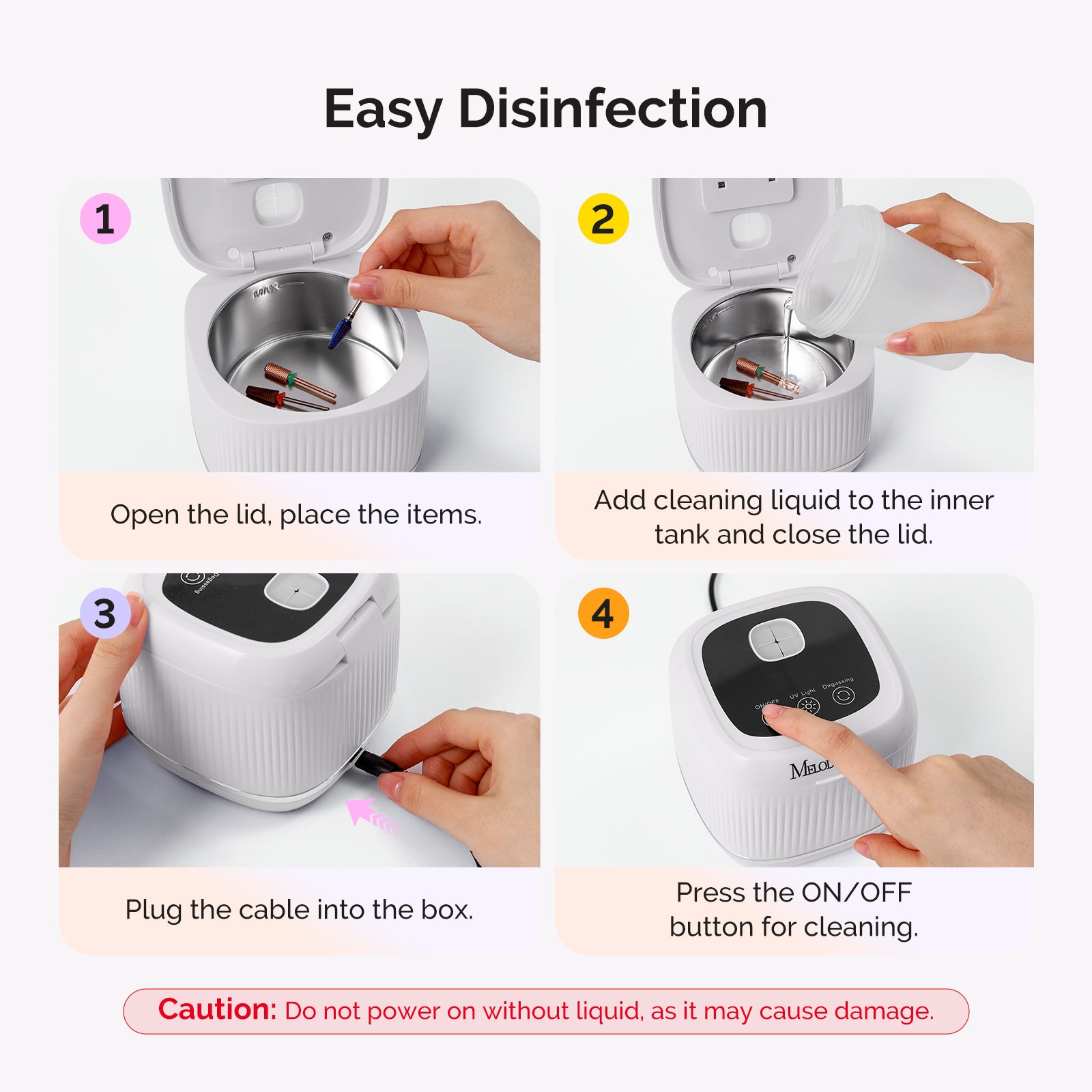 2 in 1 Ultrasonic Cleaner Machine for Manicure