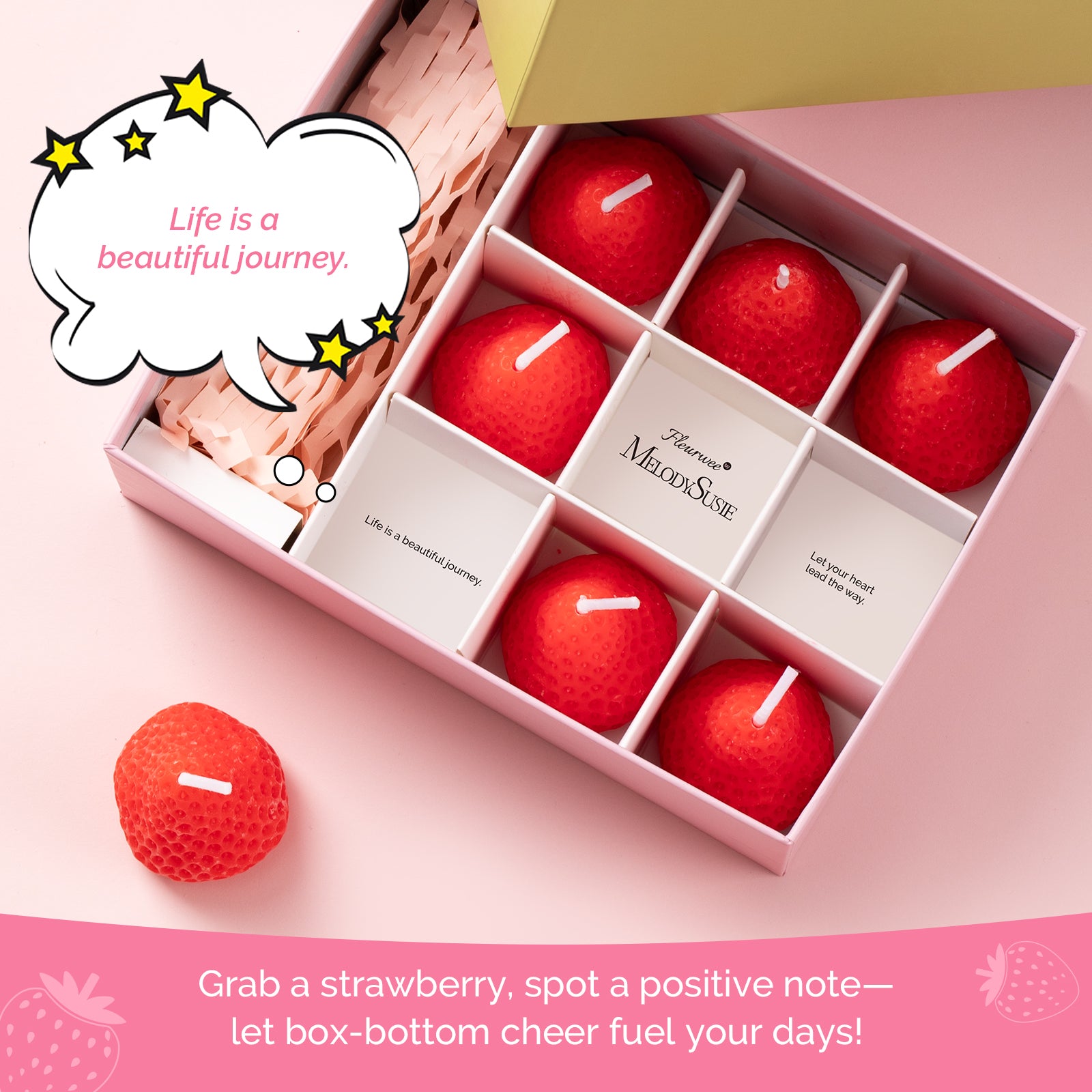 Strawberry-Shaped Scented Candle Gift Set