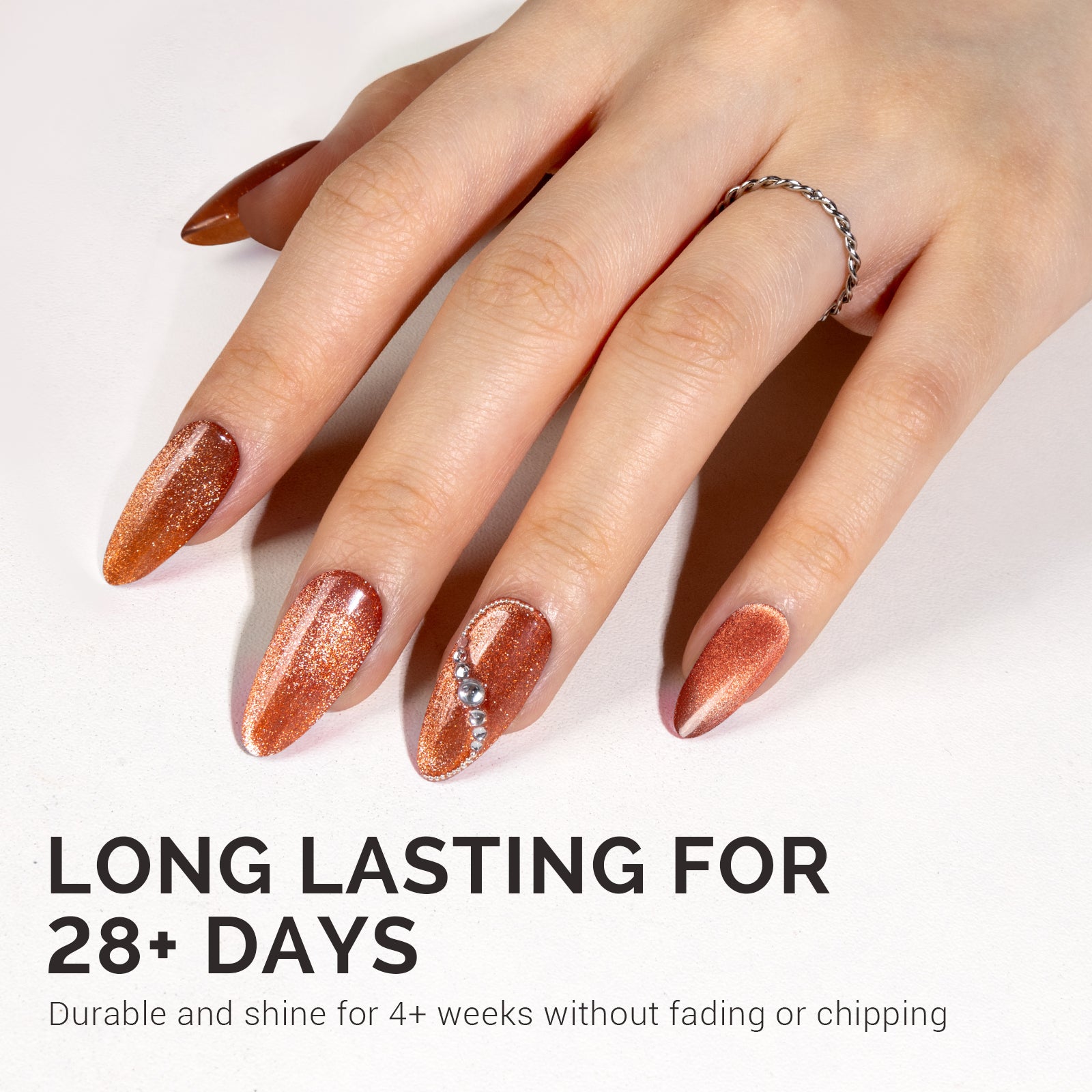 Jeweliver Cat Eye Gel Nail Polish 0.5 fl oz/15ml - Red Orange C68