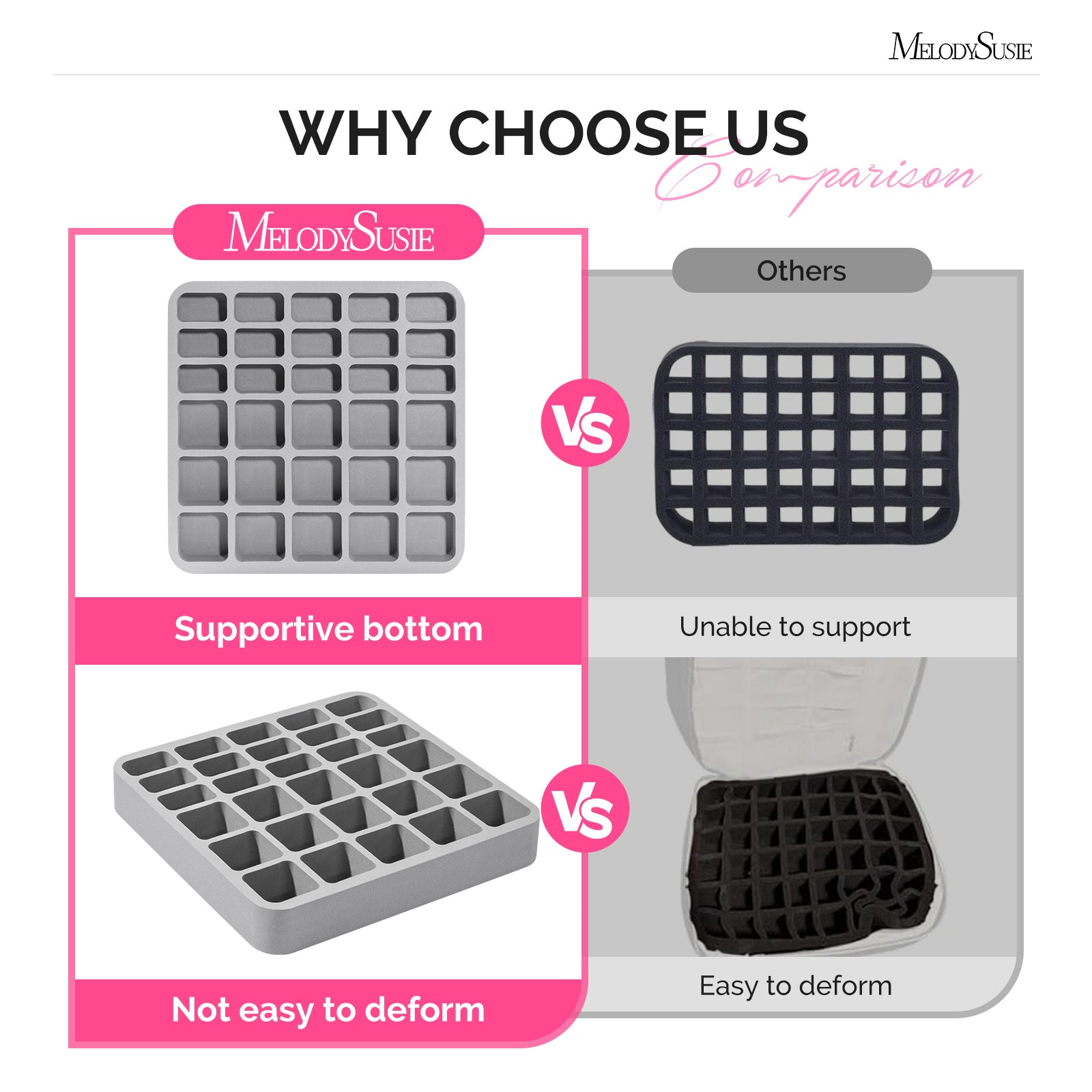 2Pcs Nail Gel Polish Organizer Holder Foam Pad with Slots