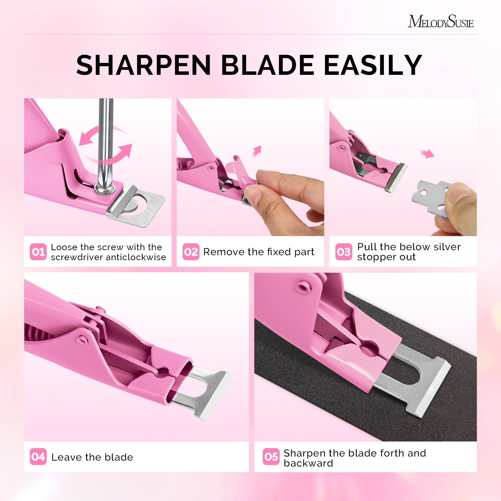 Stainless Steel Edge Cutter - Pink