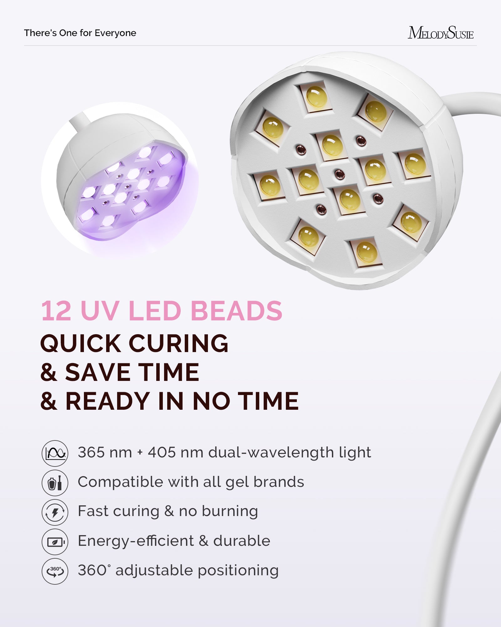 P-ArtM2 Gooseneck Cordless UV Nail Lamp - White