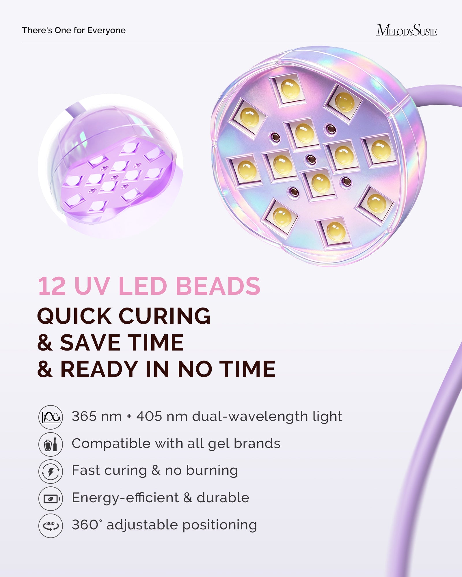 (US ONLY) P-ArtM2 Gooseneck Cordless UV Nail Lamp - Pearl Purple