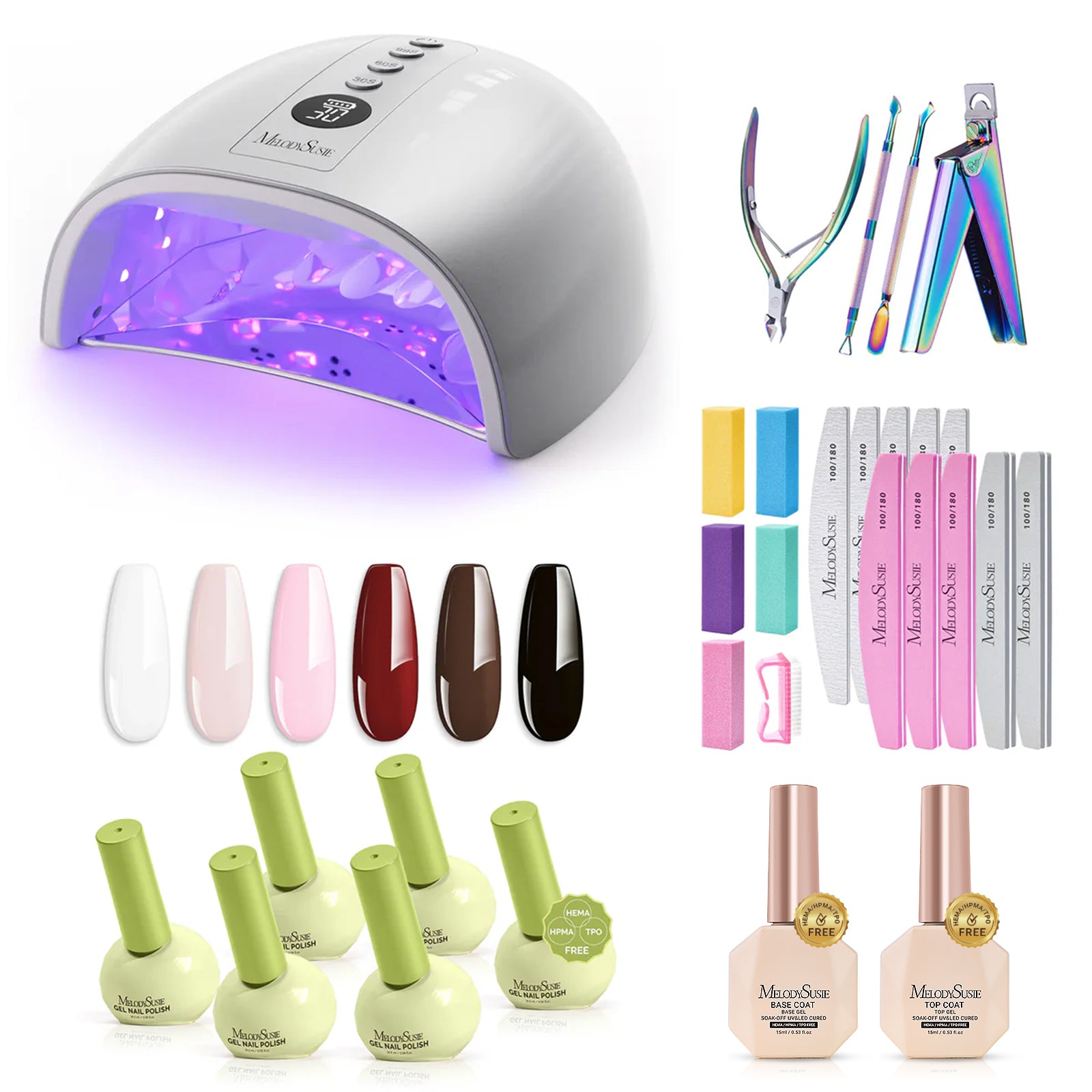 P-PLUS30GT Gel Nail Polishes Kit - Silver