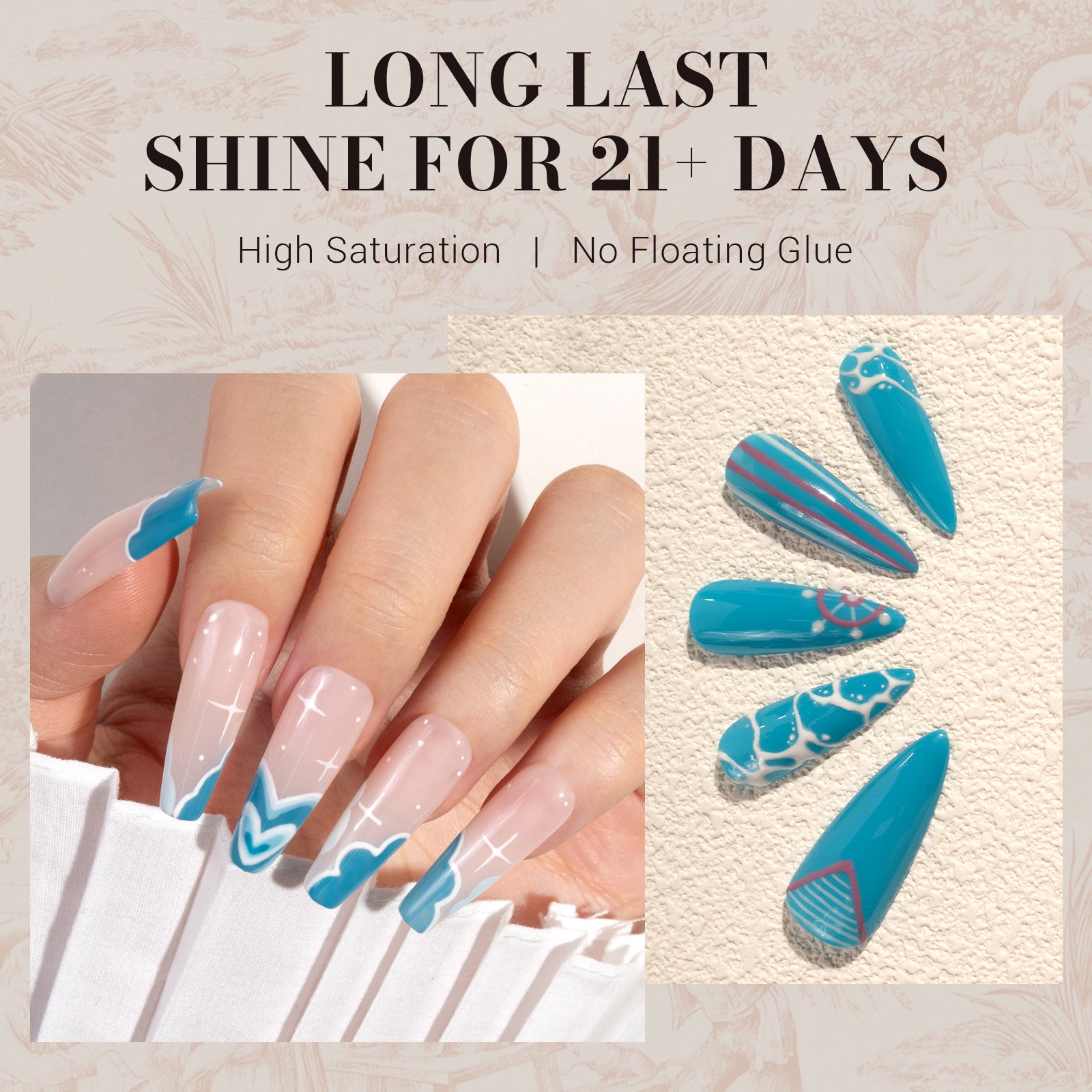 1655 Cerulean Blue - TPO-Free Faster UV Curing Gel Nail Polish(15ml)