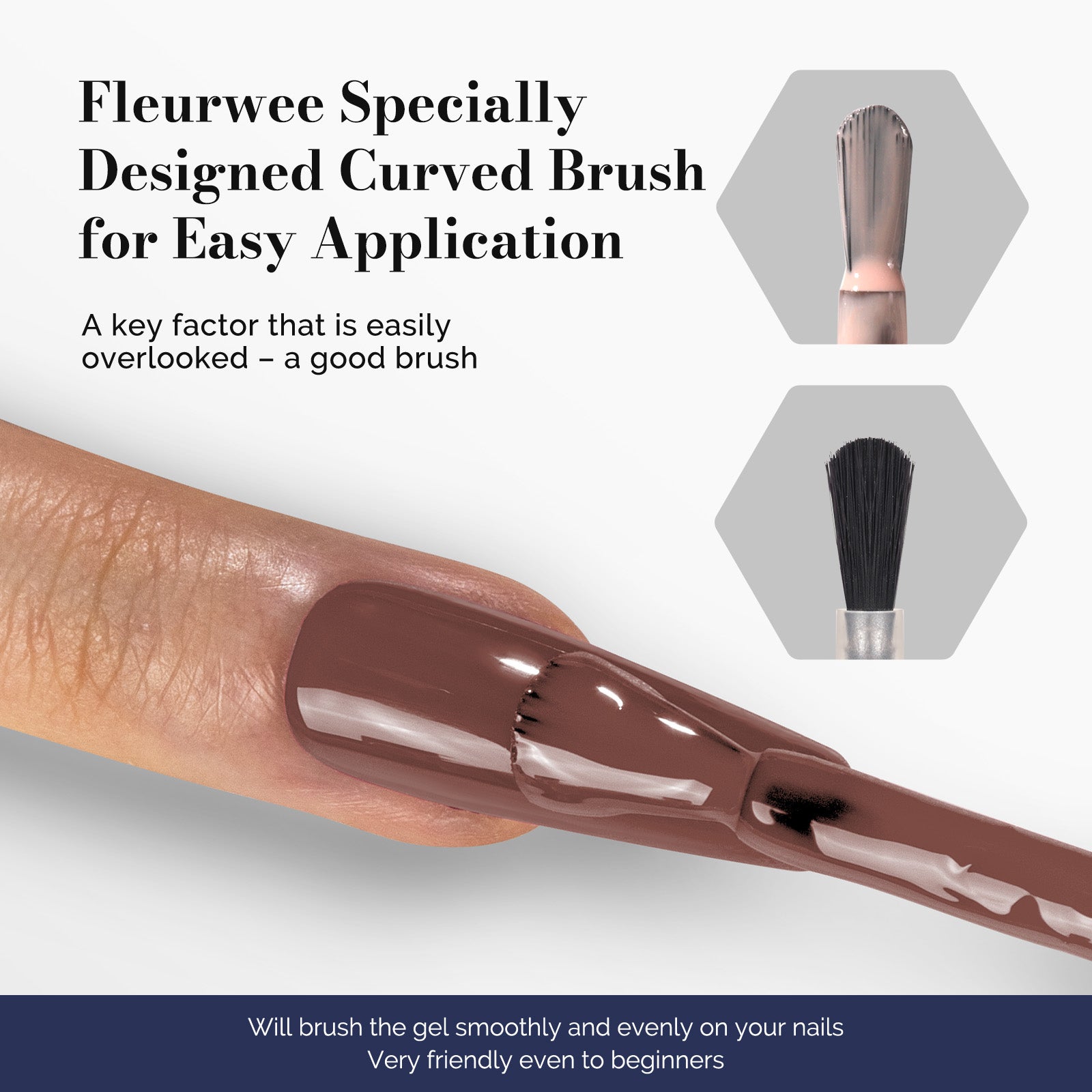 Fleurwee HEMA-Free & HPMA-Free & TPO-Free Gel Polish 2Pcs Neutral Brown&Raspberry Red-P26+P28