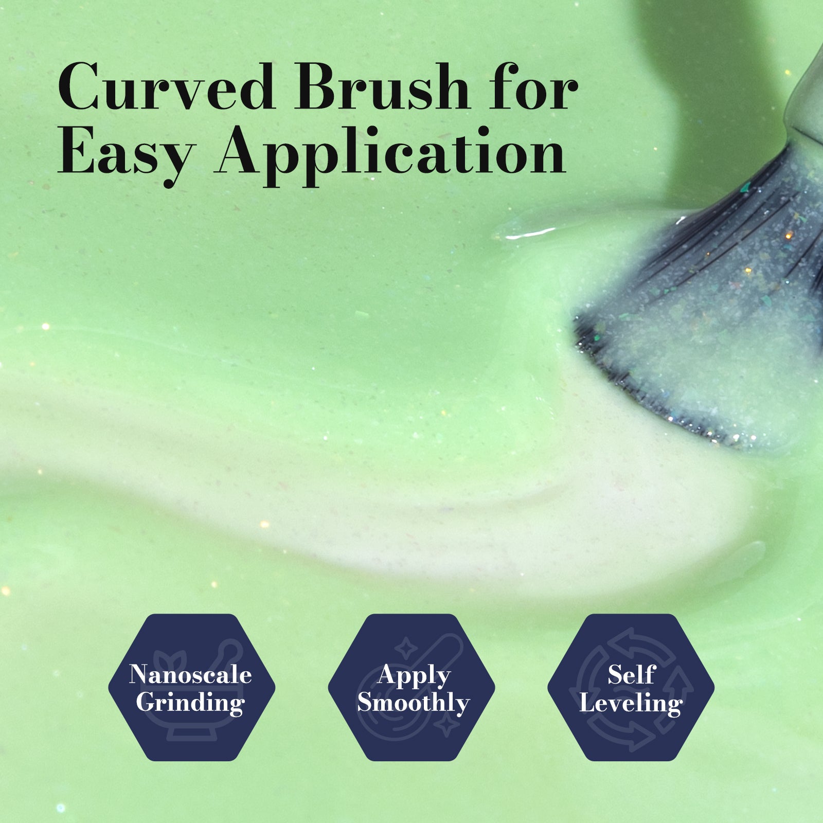 Fleurwee HEMA-Free & HPMA-Free & TPO-Free Gel Nail Polish Plant-based 0.5 fl oz/15ml - P64 Lime Green Glitter