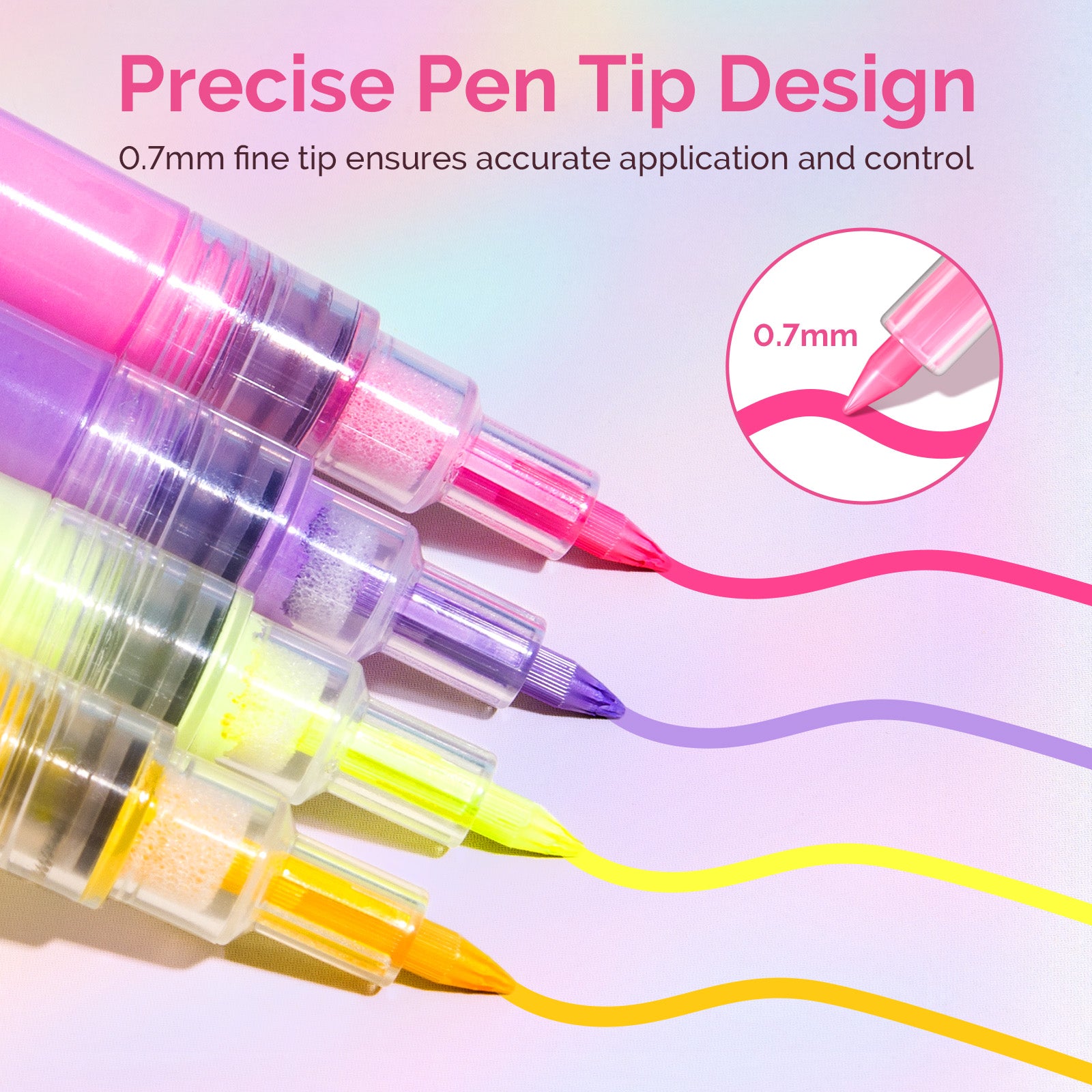 Nail Art Pens Set 12 Colors 0.7mm