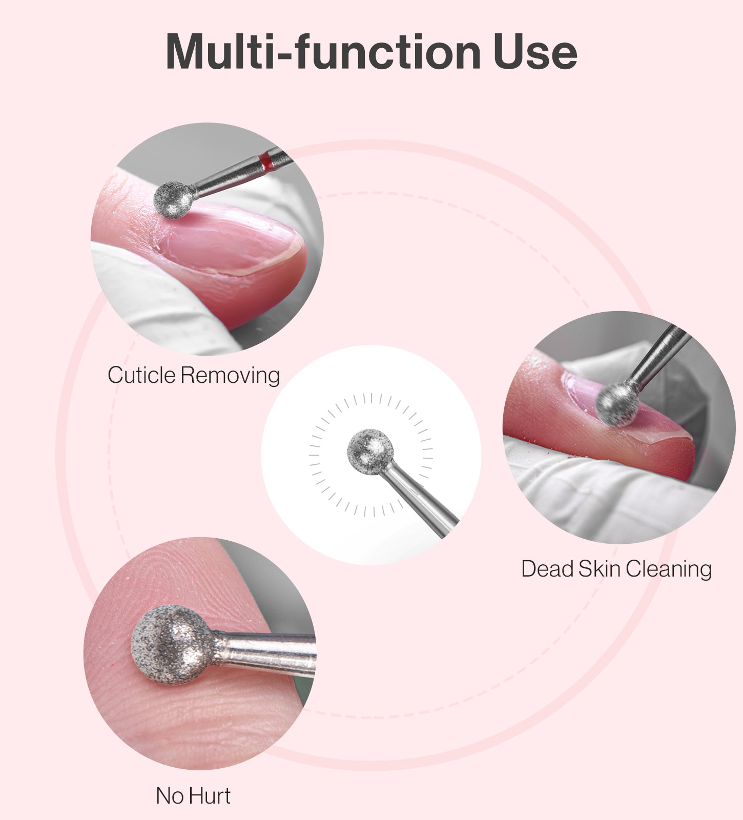 Ball Shape Carbide Diamond Under Nail Cleaner Nail Drill Bit