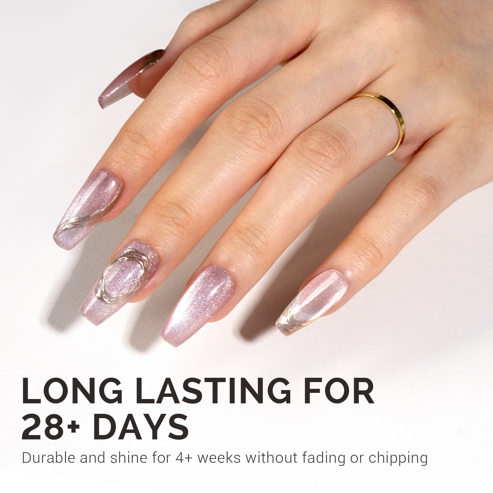 Jeweliver Cat Eye Gel Nail Polish 0.5 fl oz/15ml - Cherry Blossom Pink C04