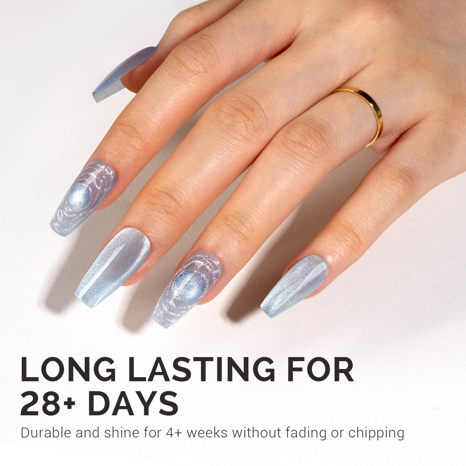 Jeweliver Cat Eye Gel Nail Polish 0.5 fl oz/15ml - Aquamarine Blue C54