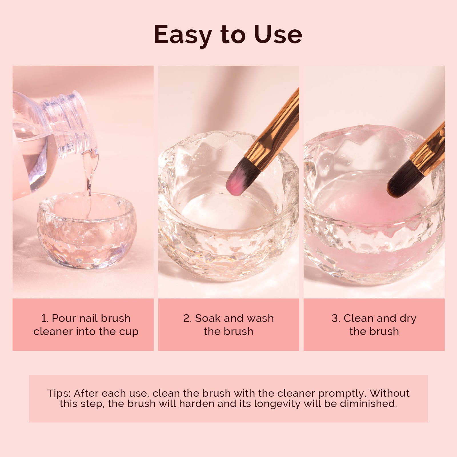 Acrylic Gel Nail Brushes Cleaning & Restoration Wax and Gel Removing Solution