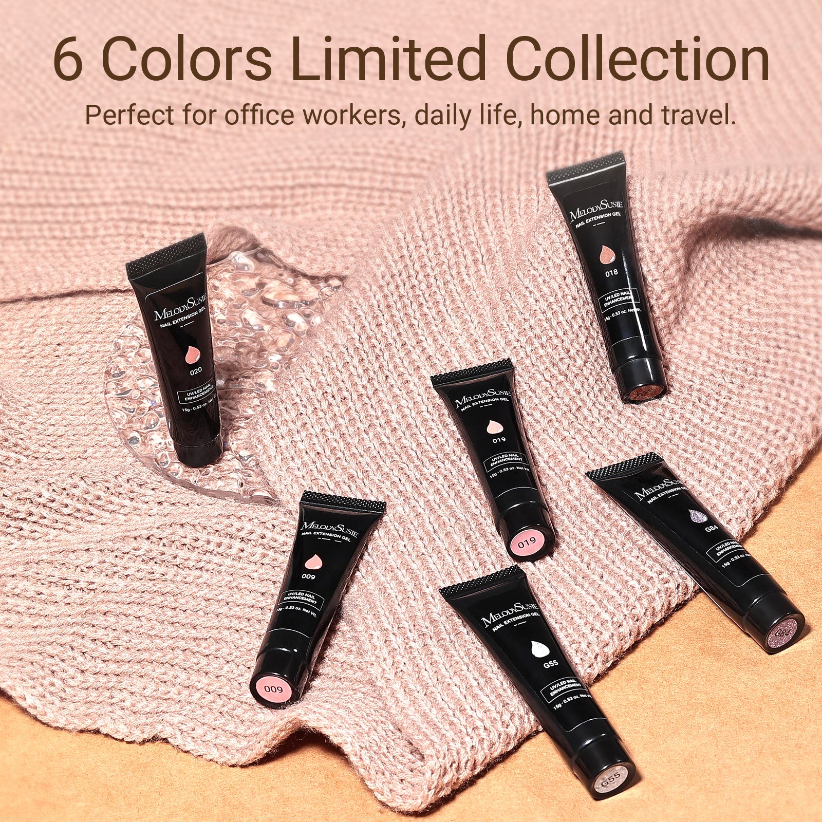 6 Colors Poly Nail Extension Gel Kit - Daily Nude