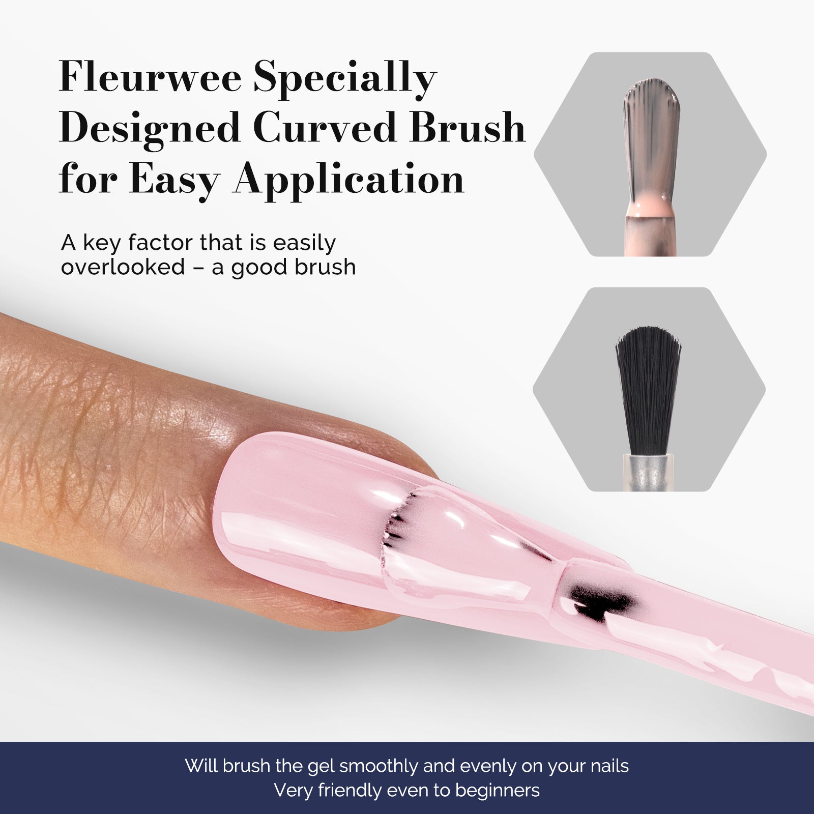 Fleurwee HEMA-Free & HPMA-Free & TPO-Free Gel Polish 2Pcs Light Pink&White-P04+P13