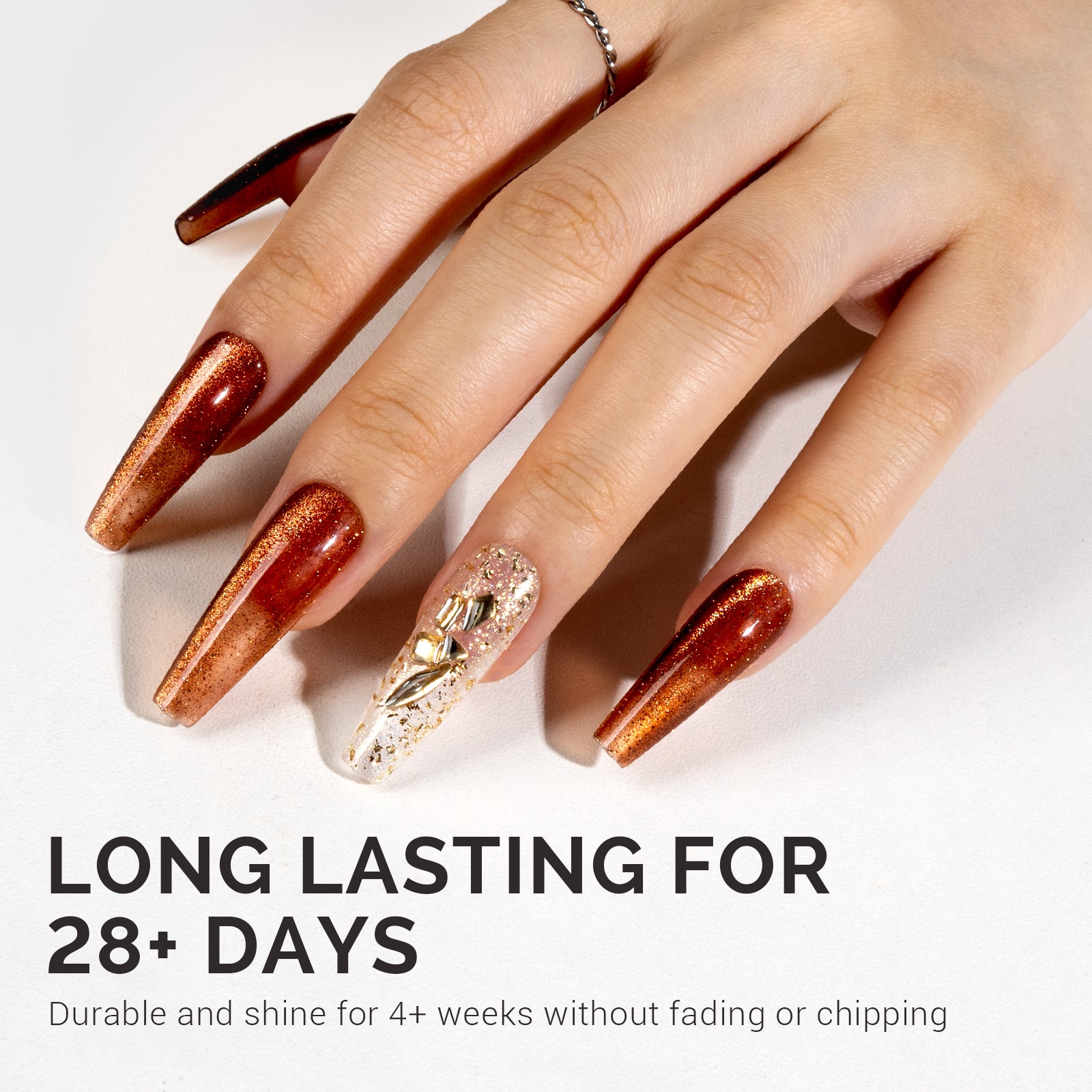 Jeweliver Cat Eye Gel Nail Polish 0.5 fl oz/15ml - Honey Brown C6692