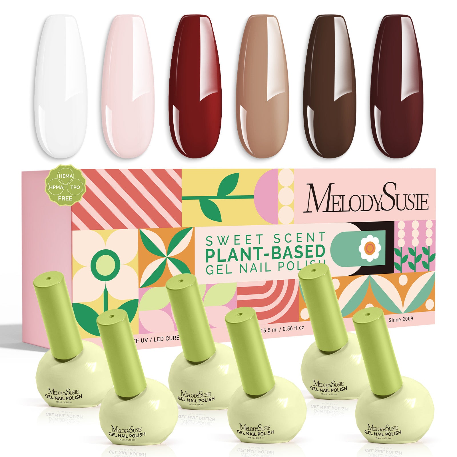 Plant-Based HEMA-Free & HPMA-Free & TPO-Free Gel Nail Polish Set - Christmas Set 16.5ml 6Pcs