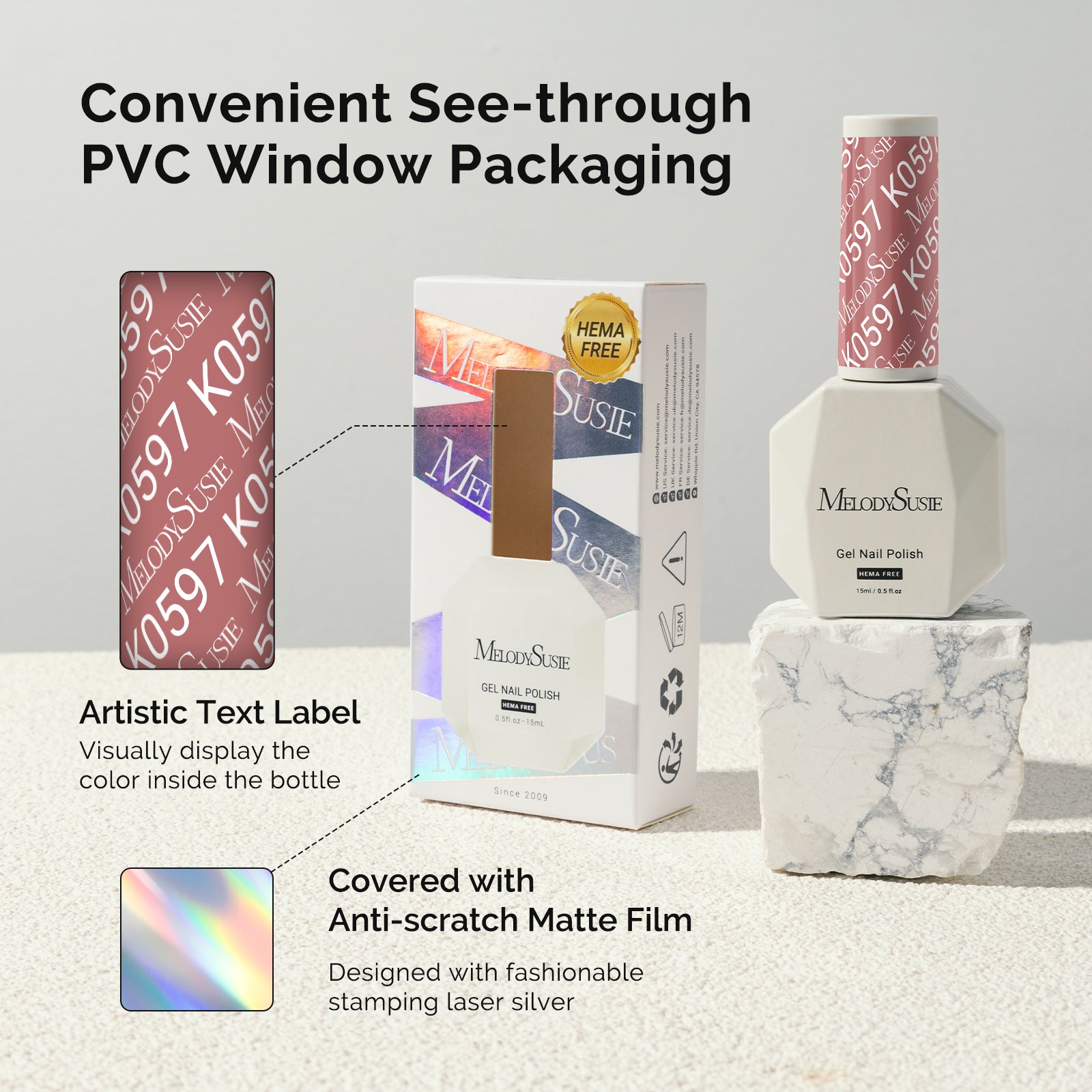 HEMA-Free Gel Nail Polish 0.5 fl oz/15ml - K0597 Thick Deep Nude Pink