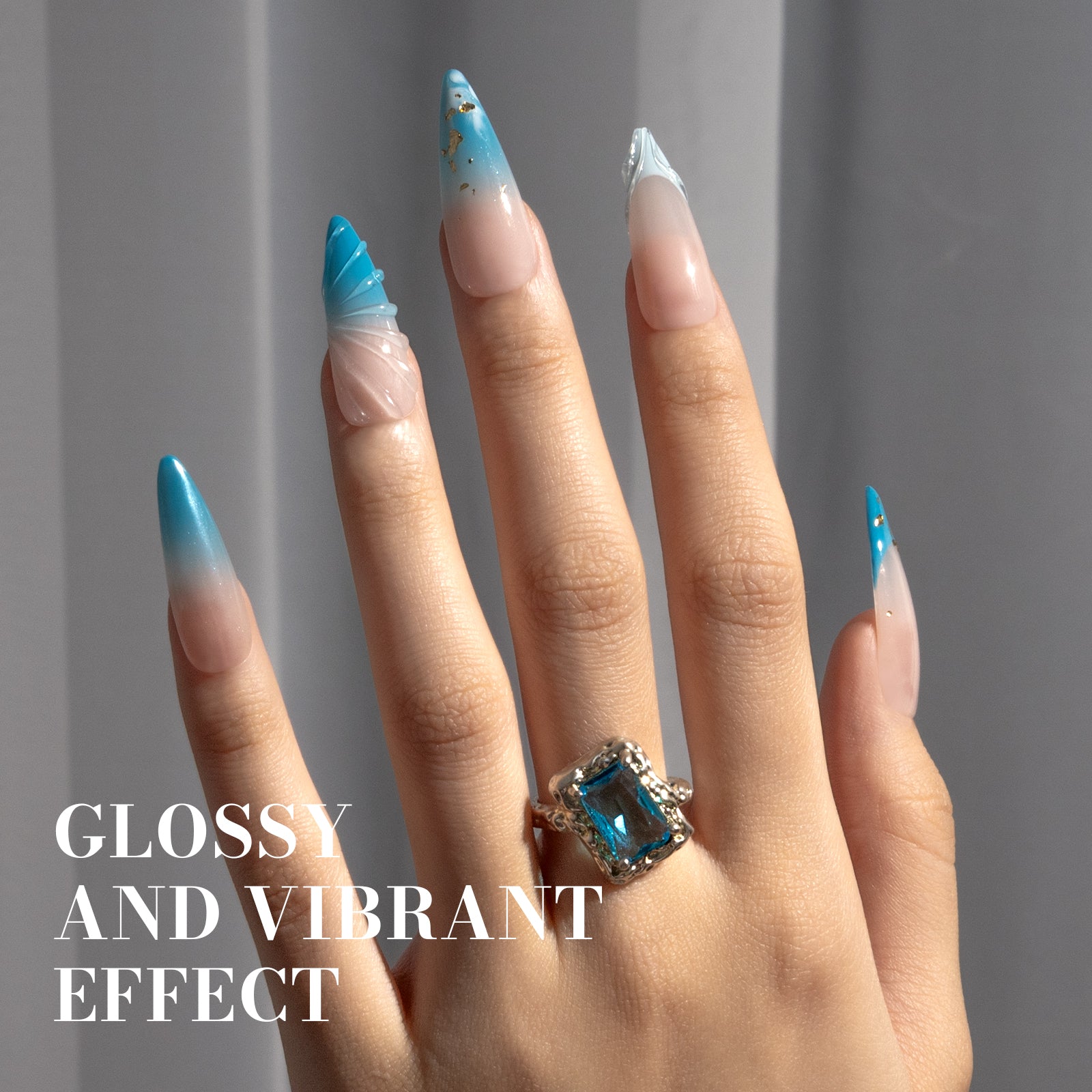 1655 Cerulean Blue - TPO-Free Faster UV Curing Gel Nail Polish(15ml)