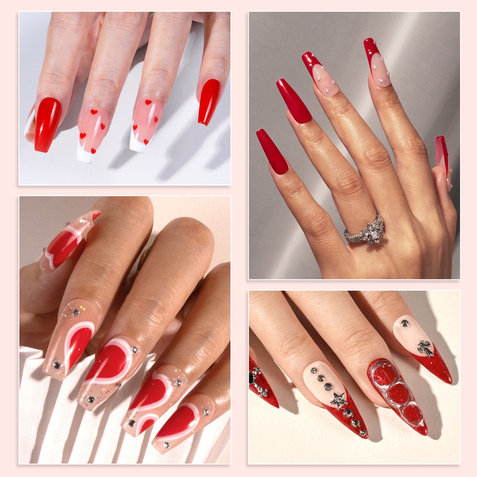 6 Colors TPO-Free Thick Gel Nail Polish Set 15ml - Red