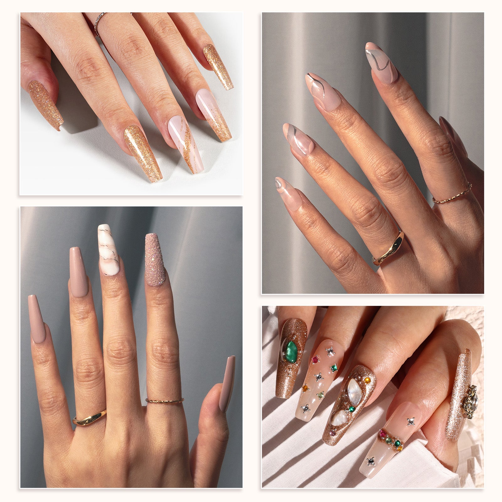 6 Colors TPO-Free Thick Gel Nail Polish Set 15ml - Brown