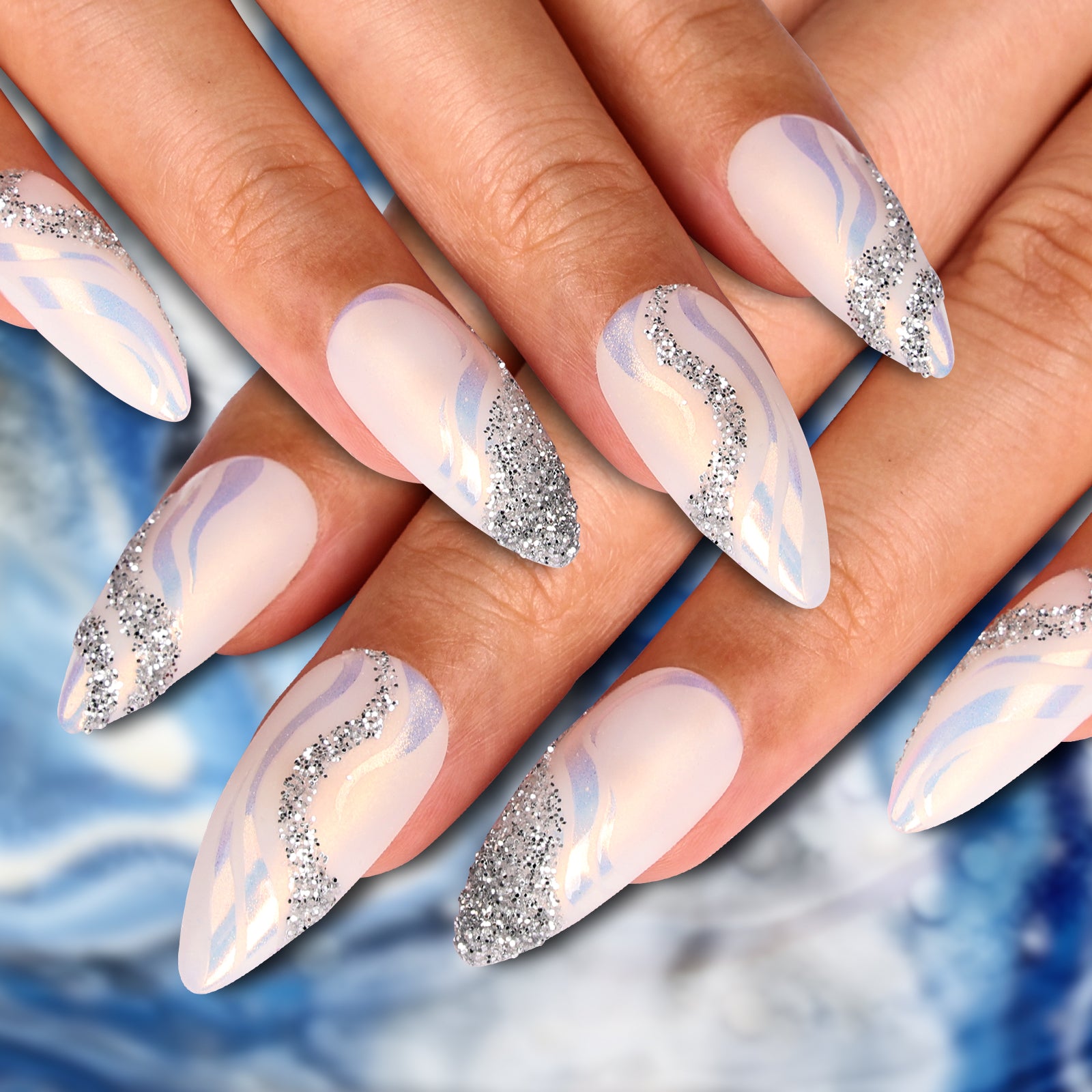 Diamond Dust Stiletto Short Press On Nails | MelodySusie