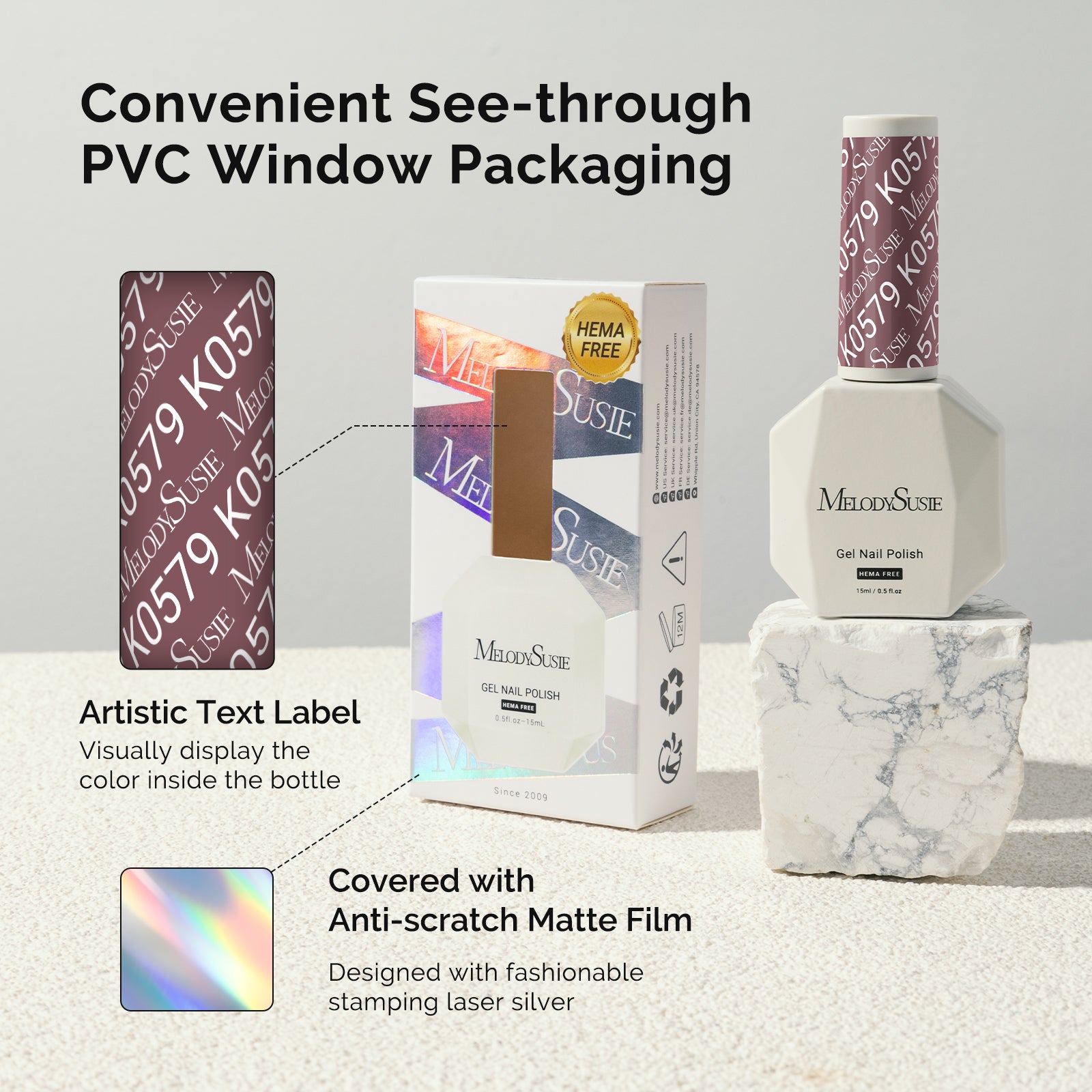 HEMA-Free Gel Nail Polish 0.5 fl oz/15ml - K0579 Thick Deep Rosy Nude