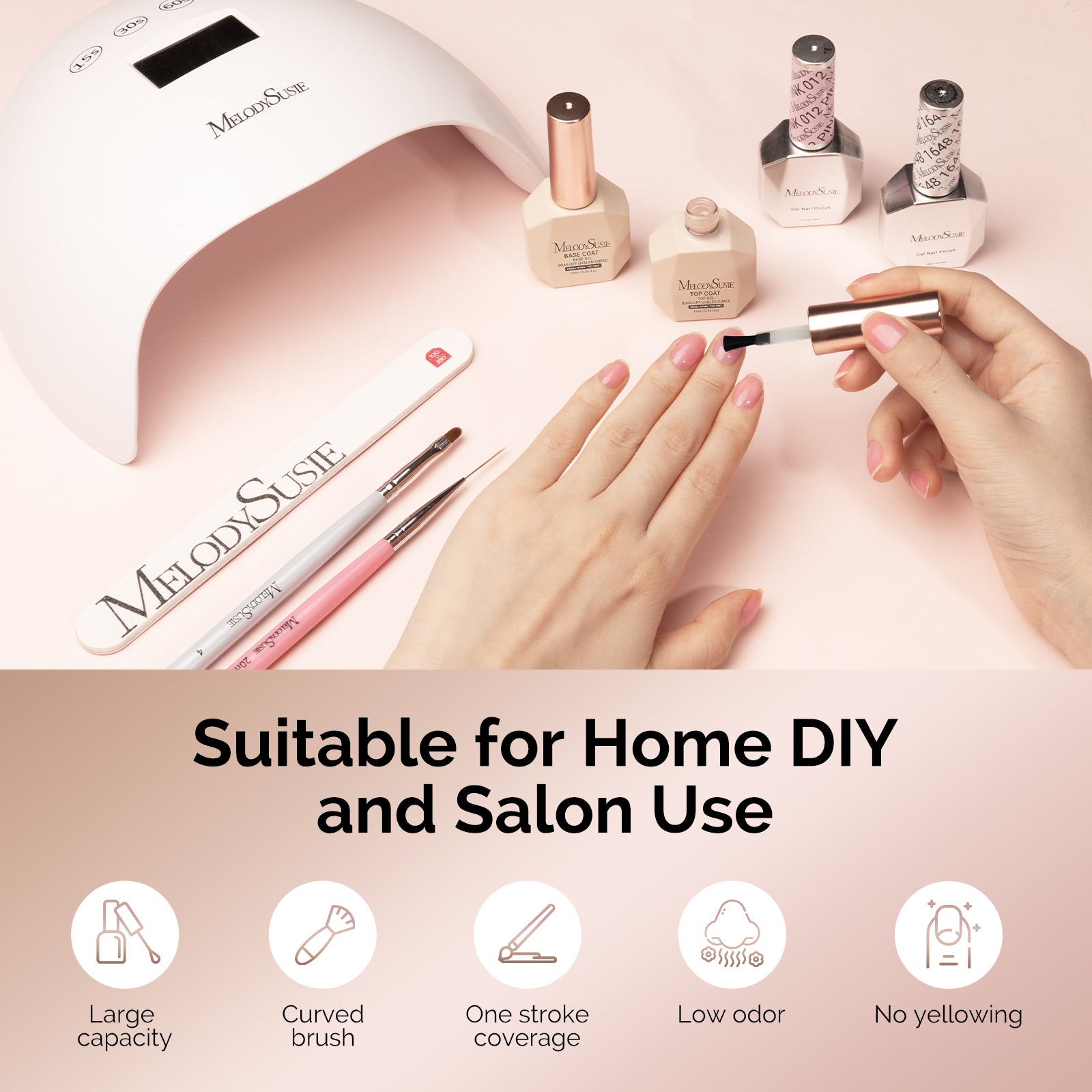 Top Coat & Base Coat 2Pcs - HEMA-Free & HPMA-Free & TPO-Free Gel Nail Polish 0.5 fl oz/15ml