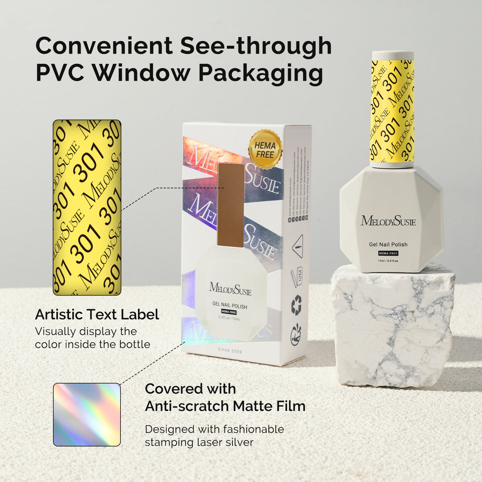 301 Lemonade Yellow - HEMA-Free Gel Nail Polish 0.5 fl oz/15ml