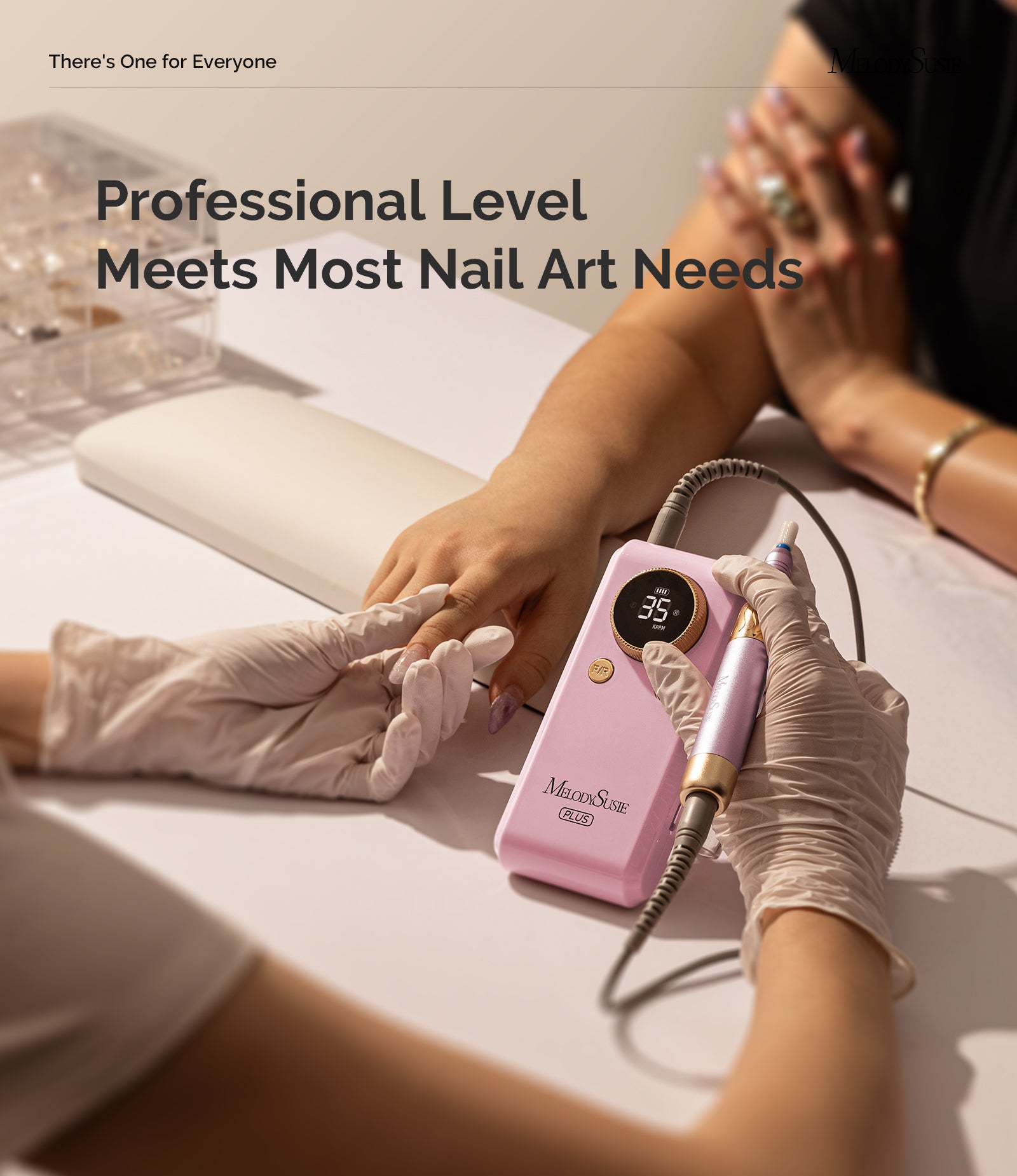 SM330G Rechargeable 35000RPM Nail Drill - Pink