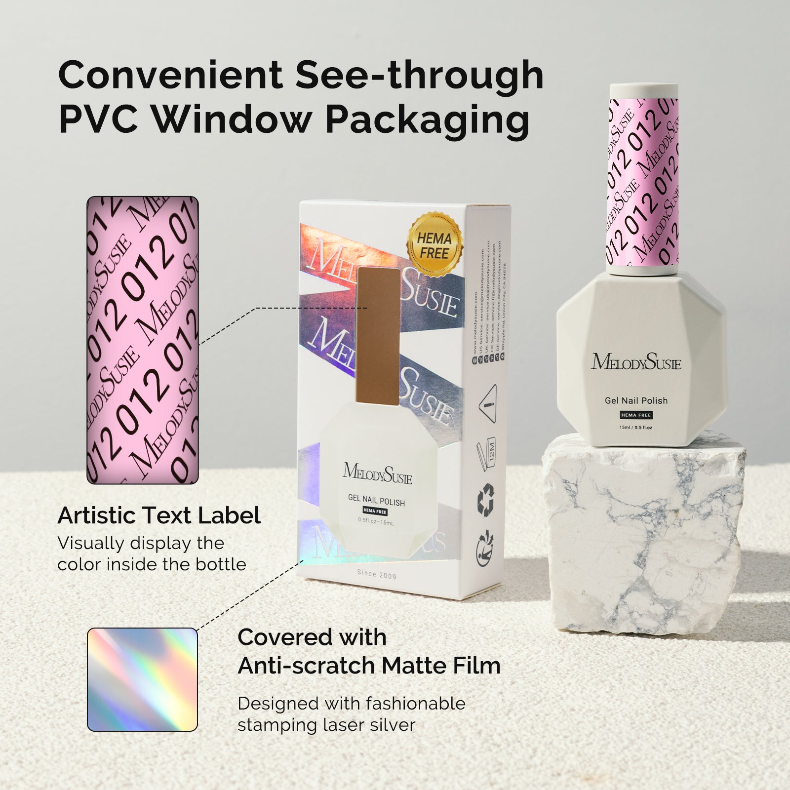 012 Pretty Pink - HEMA-Free Gel Nail Polish 0.5 fl oz/15ml