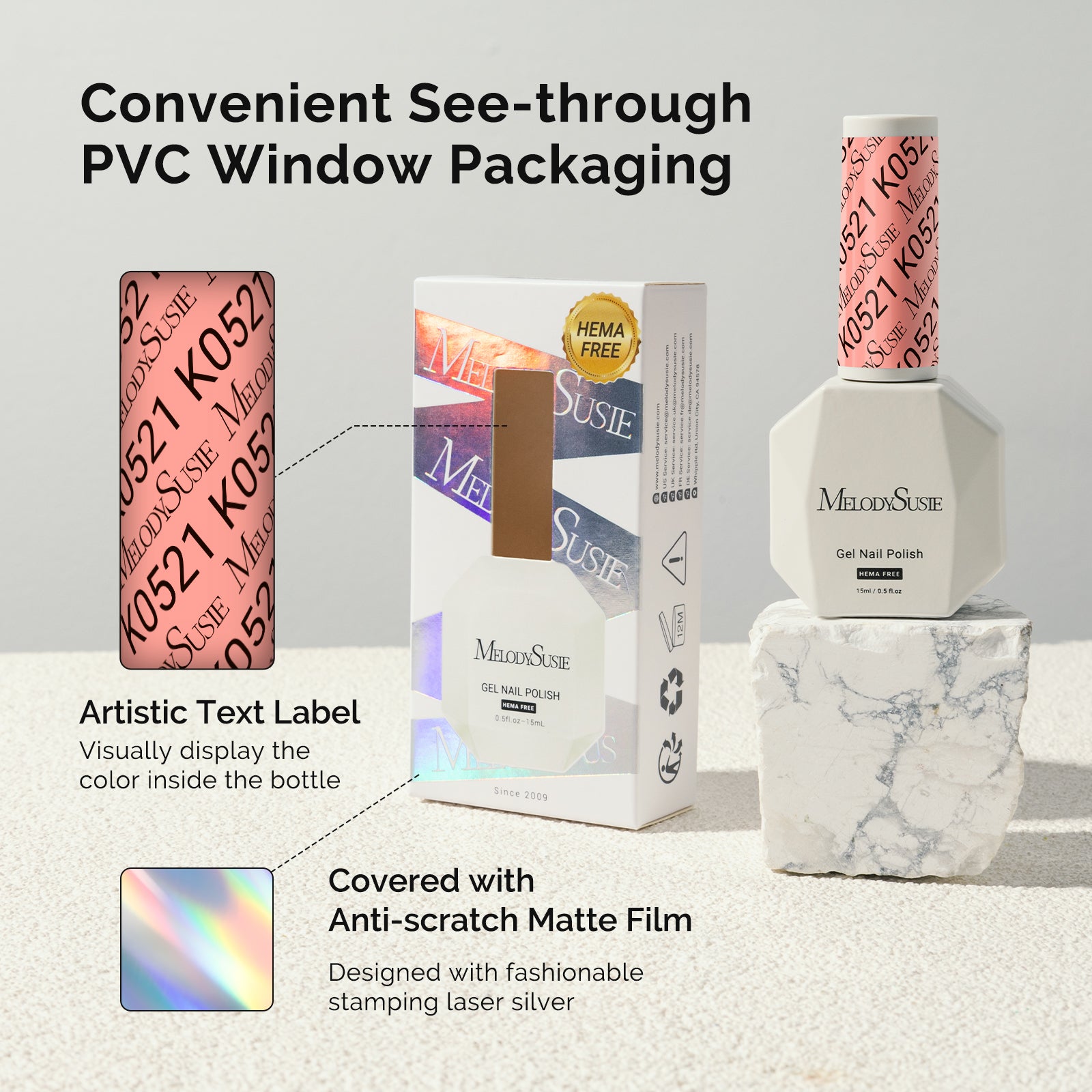 HEMA-Free Gel Nail Polish 0.5 fl oz/15ml - K0521 Thick Light Orange Pink