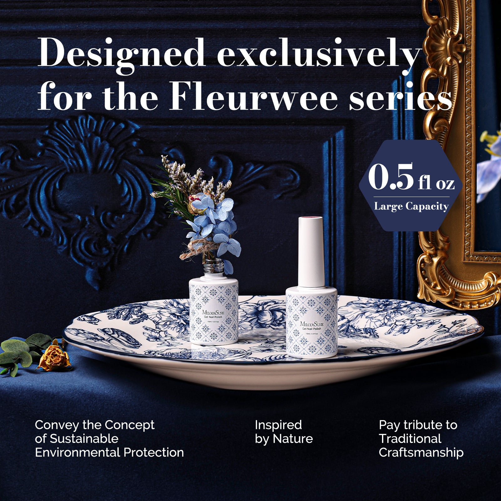 Fleurwee HEMA-Free & HPMA-Free & TPO-Free Gel Nail Polish Plant-based 0.5 fl oz/15ml - P17 Light Indigo