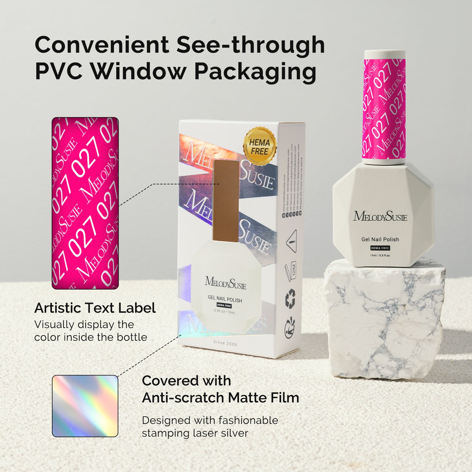 027 Peony Pink- HEMA-Free Gel Nail Polish 0.5 fl oz/15ml