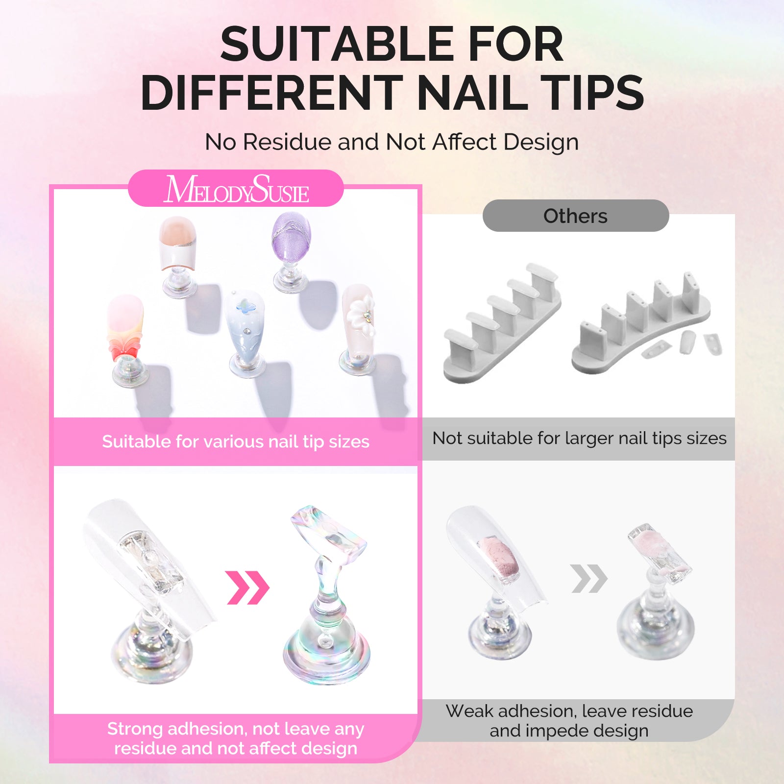 2-Set Acrylic Magnetic Base Nail Stand for Press Ons