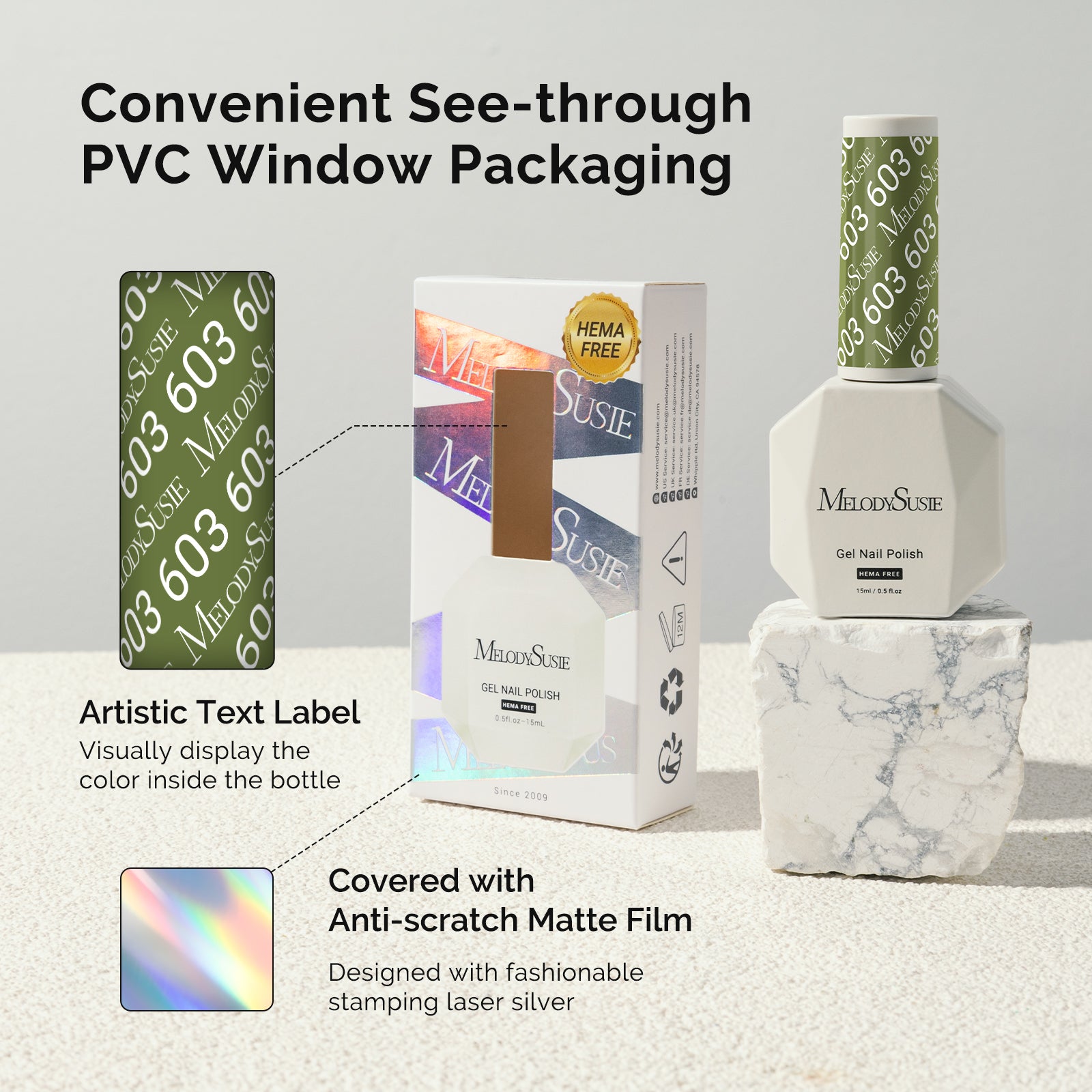 603 Olive Green - HEMA-Free Gel Nail Polish 0.5 fl oz/15ml