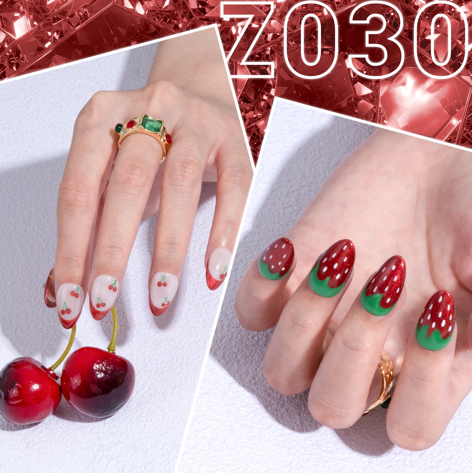 Z030 Red Glitter - TPO-Free Thick Gel Nail Polish(15ml)