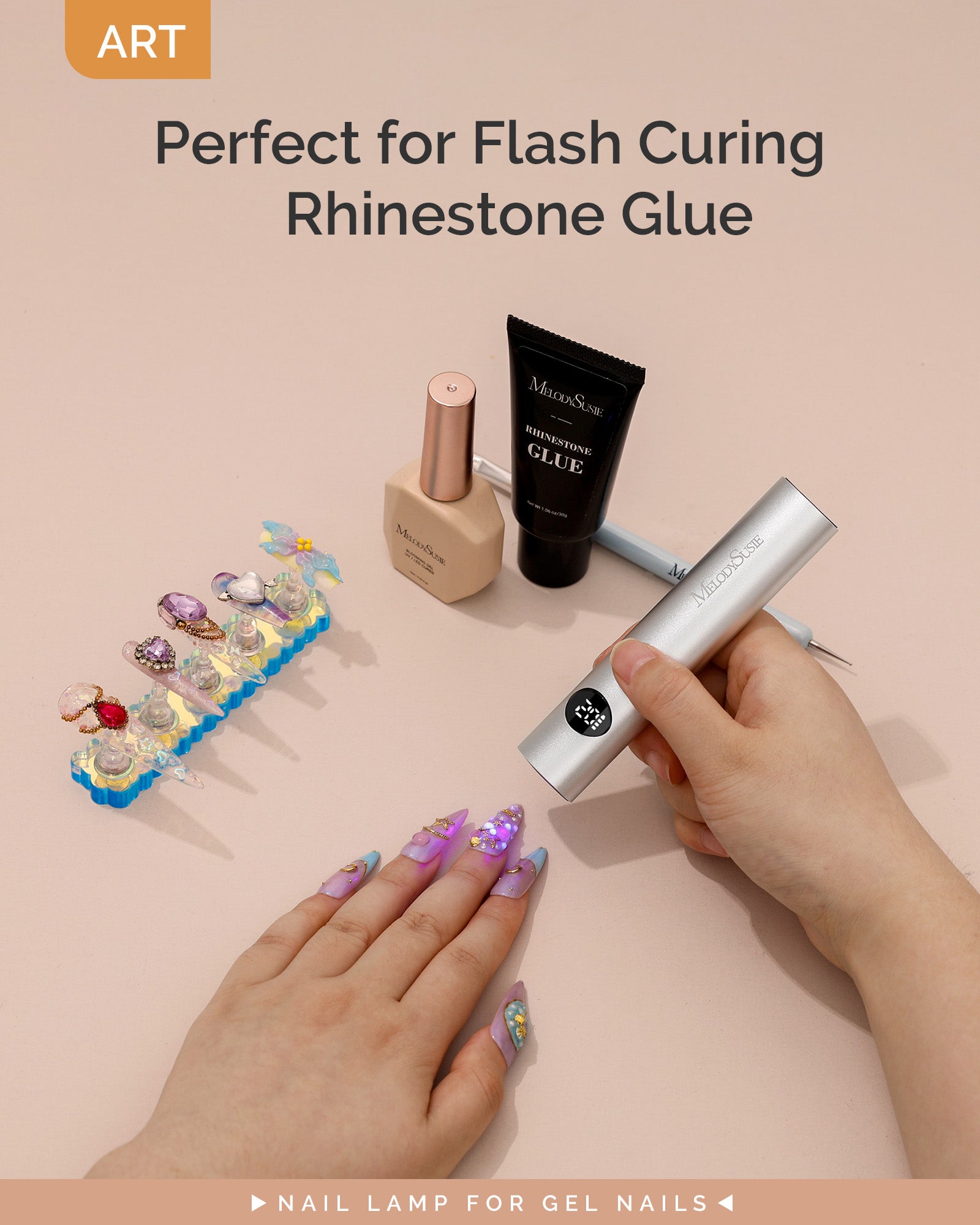 High-Strength Aluminum Alloy Art01G Rechargeable LED/UV Nail Lamp