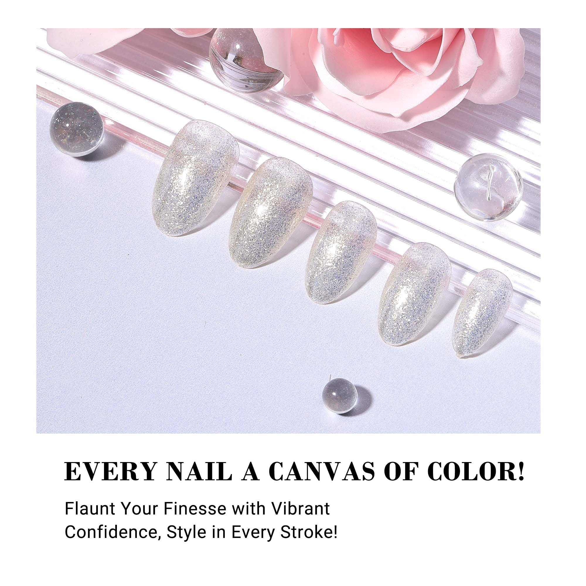 Z053 Translucent Jelly Glitter White - TPO-Free Thick Gel Nail Polish(15ml)