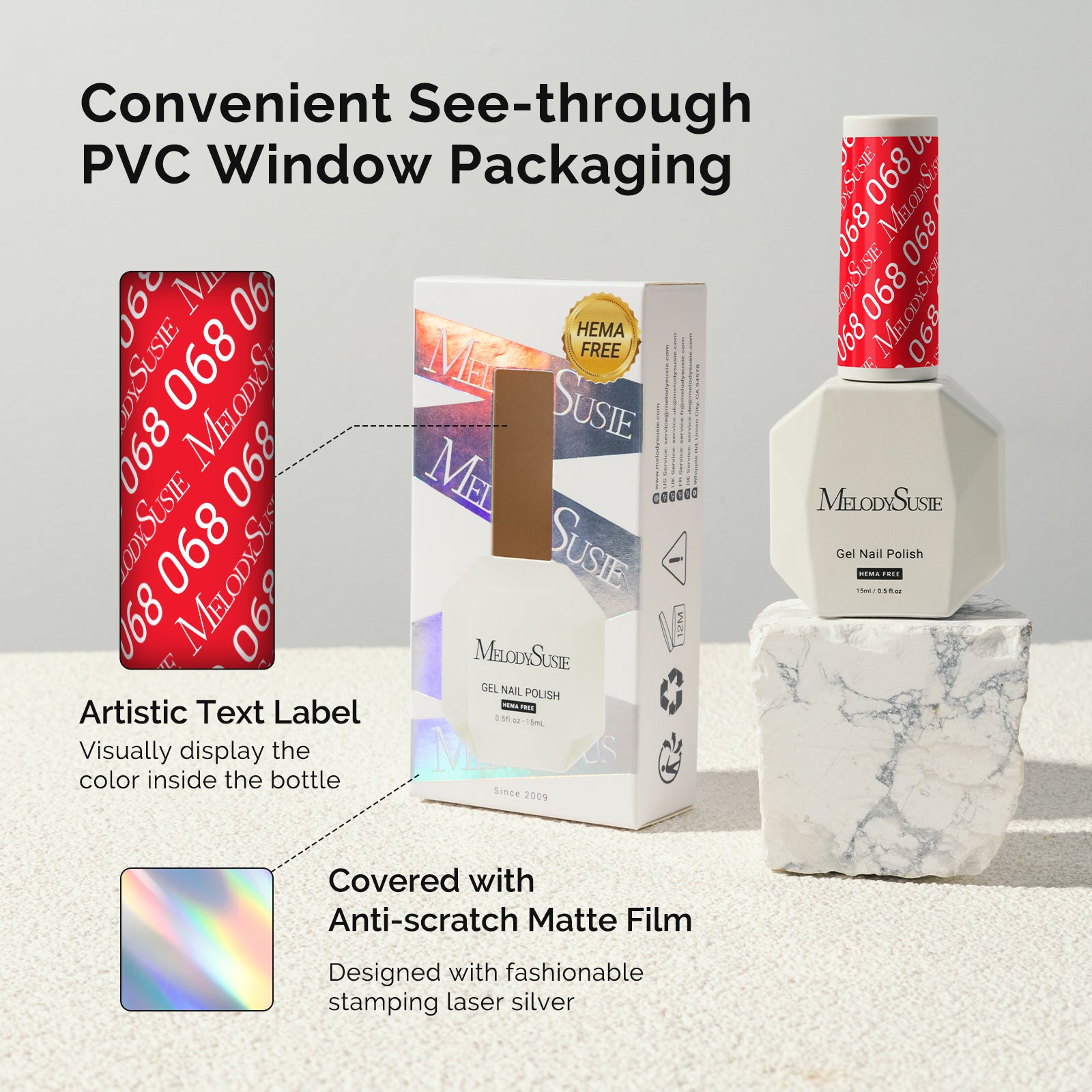 068 Sweety Red - HEMA-Free Gel Nail Polish 0.5 fl oz/15ml