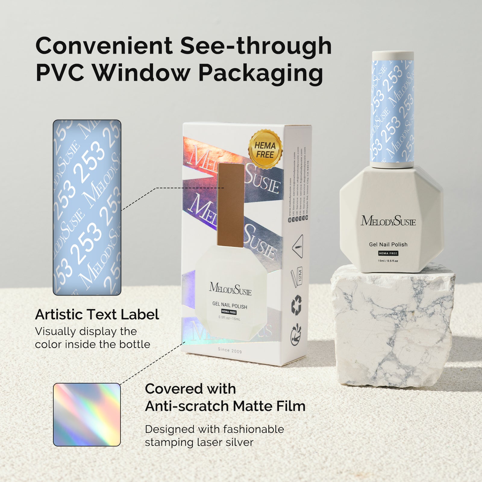 253 Macaron Blue - HEMA-Free Gel Nail Polish 0.5 fl oz/15ml