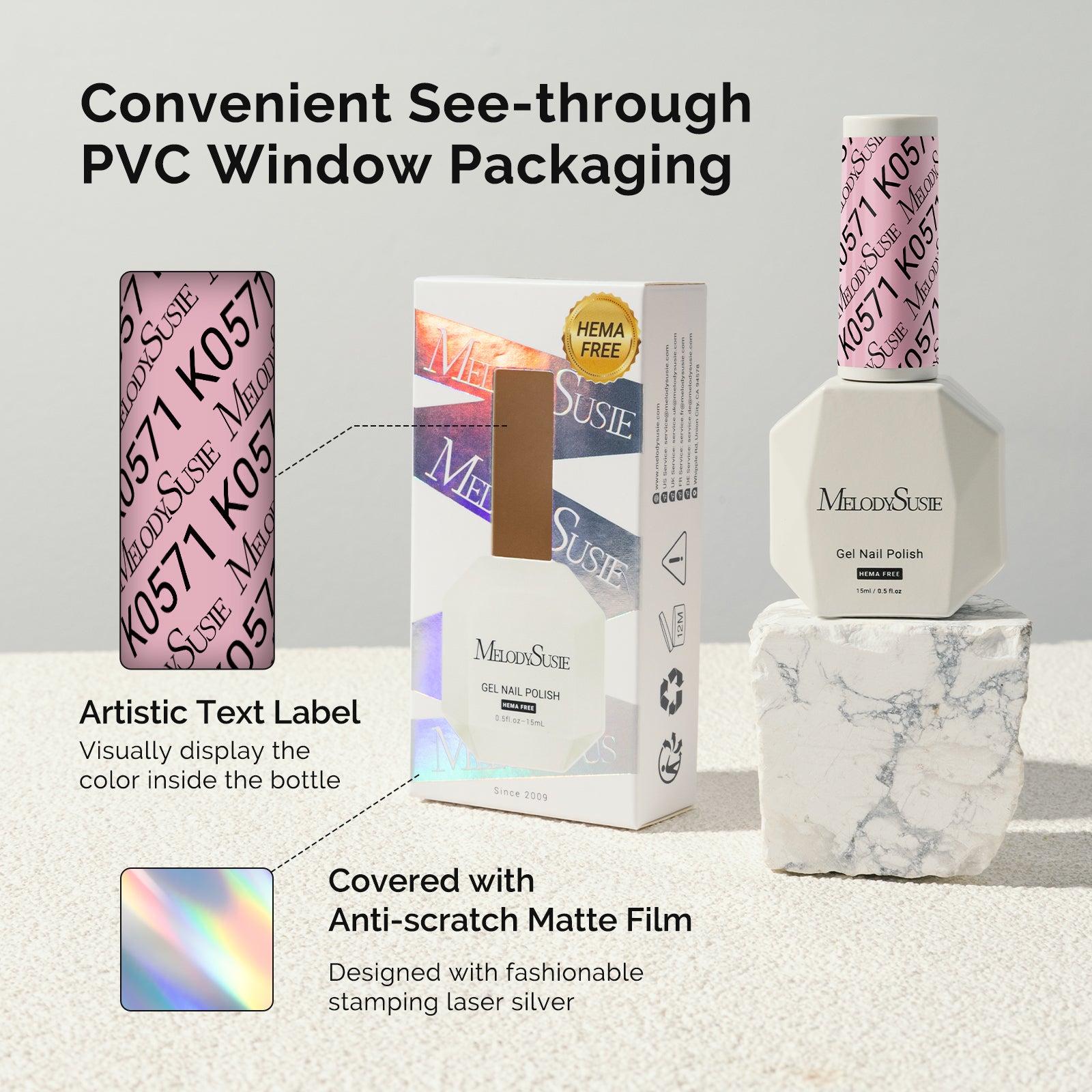 HEMA-Free Gel Nail Polish 0.5 fl oz/15ml - K0571 Thick Lavender Nude Pink