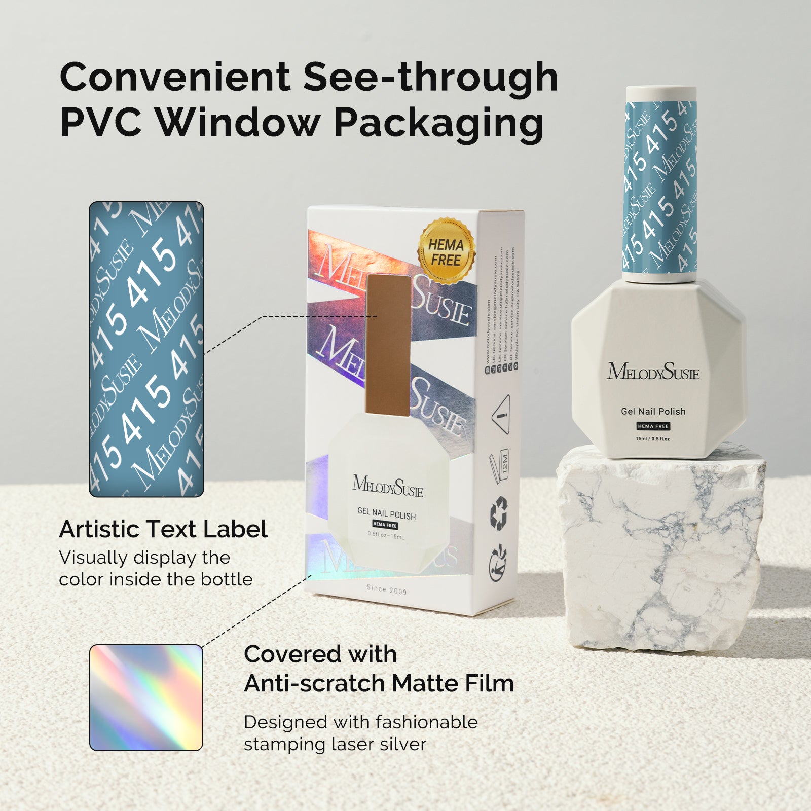 415 Dawn Blue - HEMA-Free Gel Nail Polish 0.5 fl oz/15ml