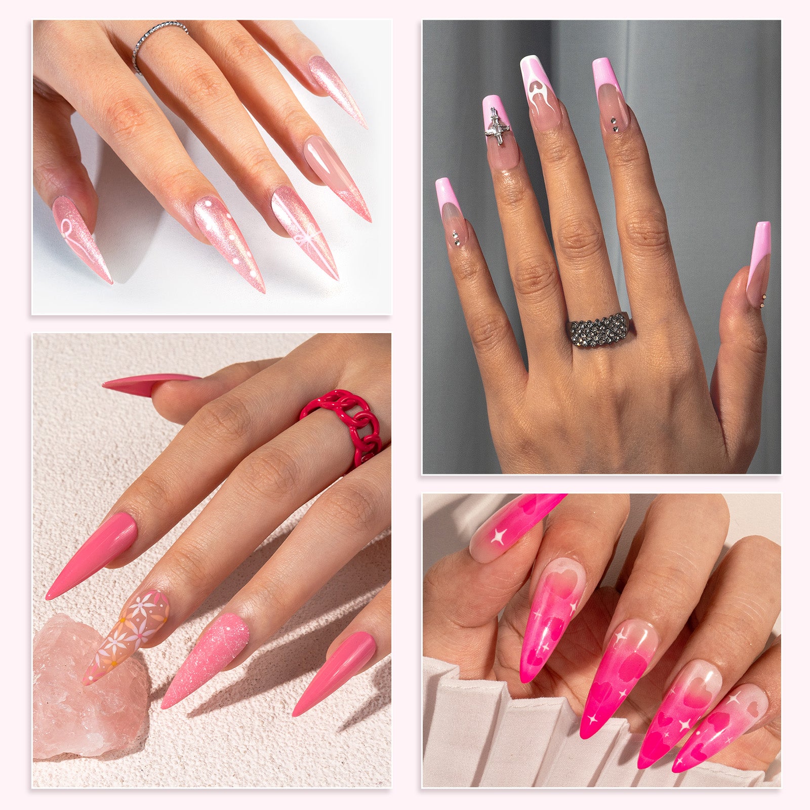 6 Colors TPO-Free Thick Gel Nail Polish Set 15ml - Pink