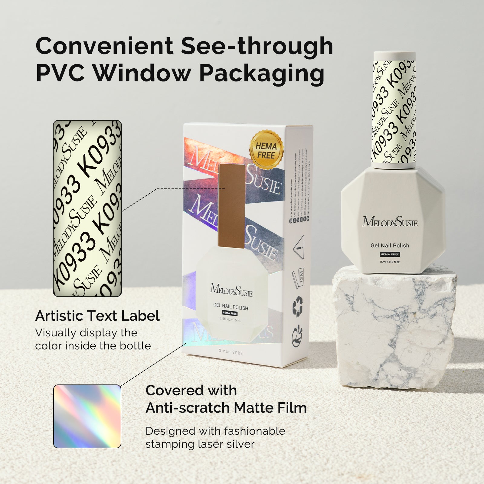 HEMA-Free Gel Nail Polish 0.5 fl oz/15ml - K0933 Thick Beige