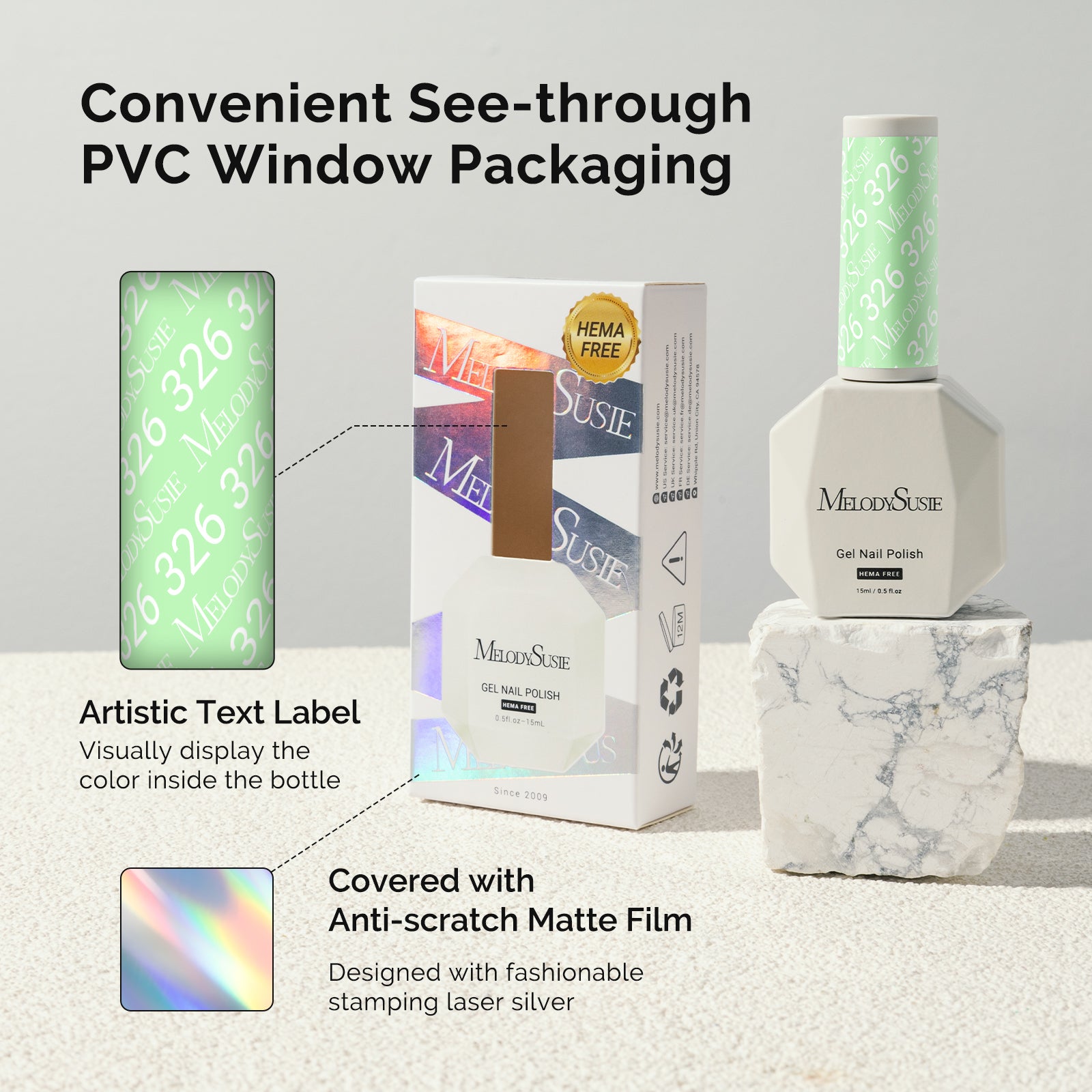 326 Light Green - HEMA-Free Gel Nail Polish 0.5 fl oz/15ml