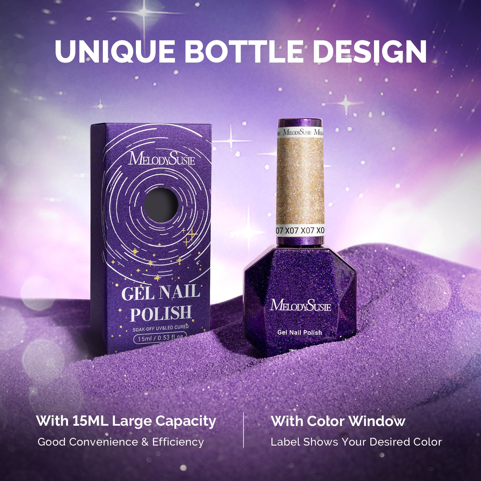 Galaliver Glitter Gel Nail Polish 15ml - X07 Golden Brown